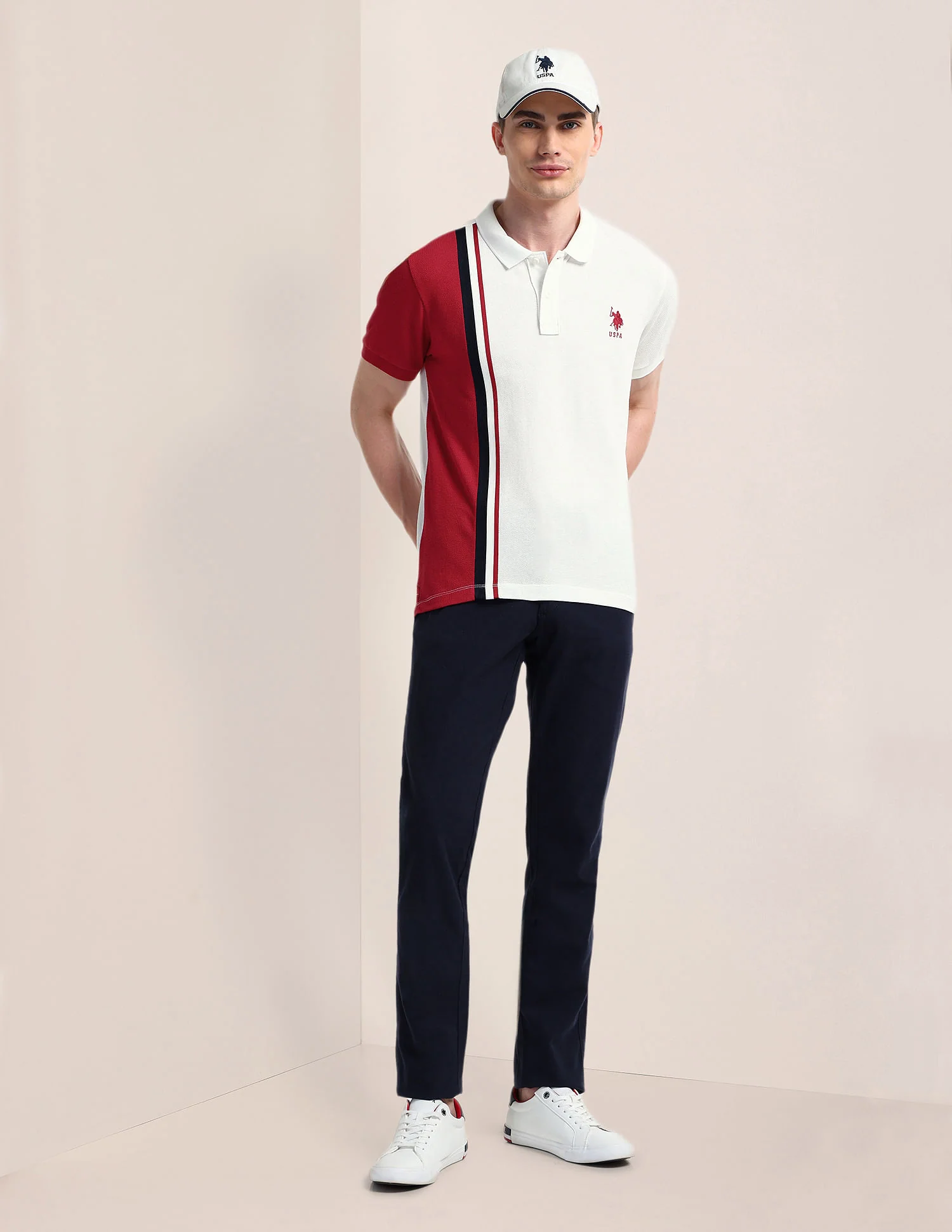 Vertical Stripe Slim Fit Polo Shirt - Image 3
