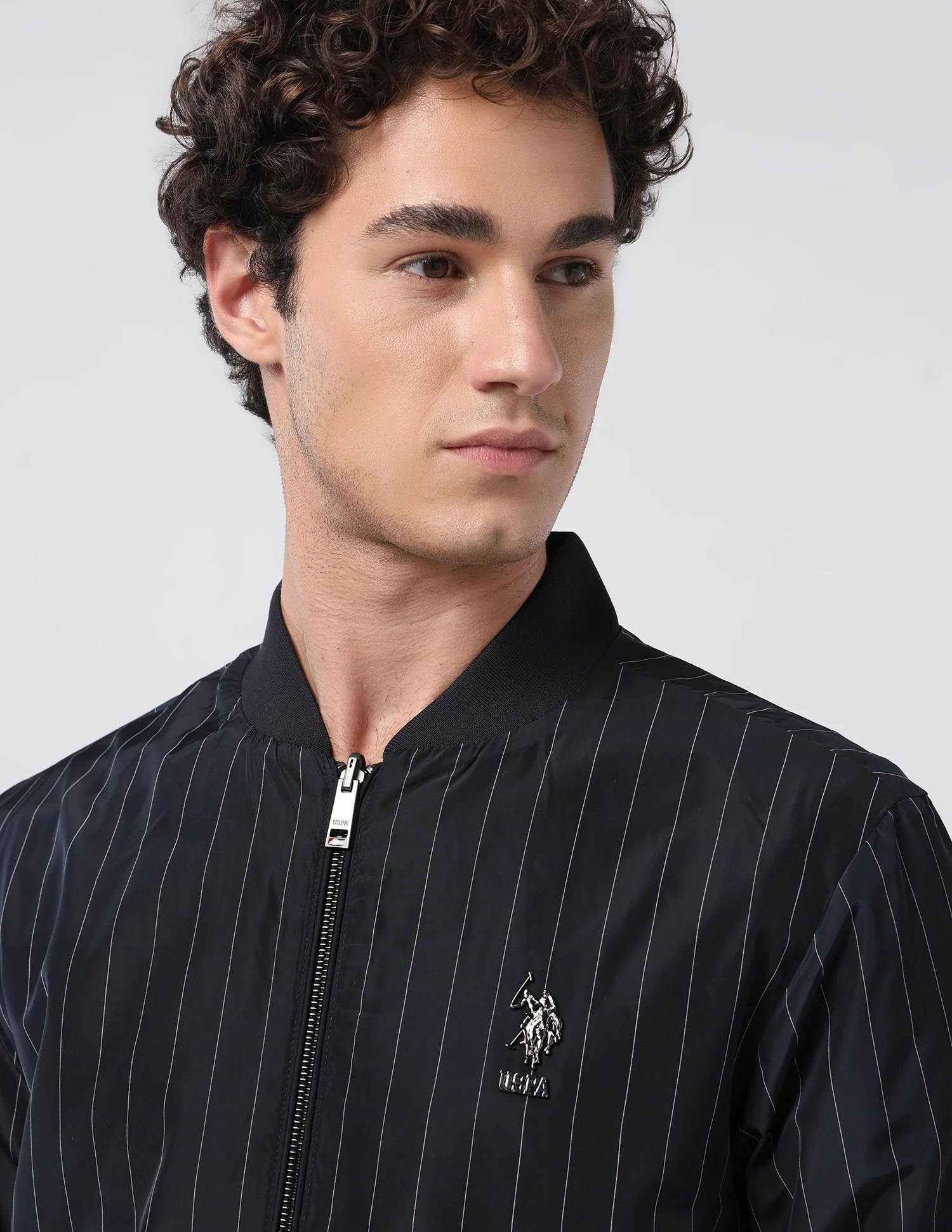 Vertical Striped Bomber Jacket - Image 7