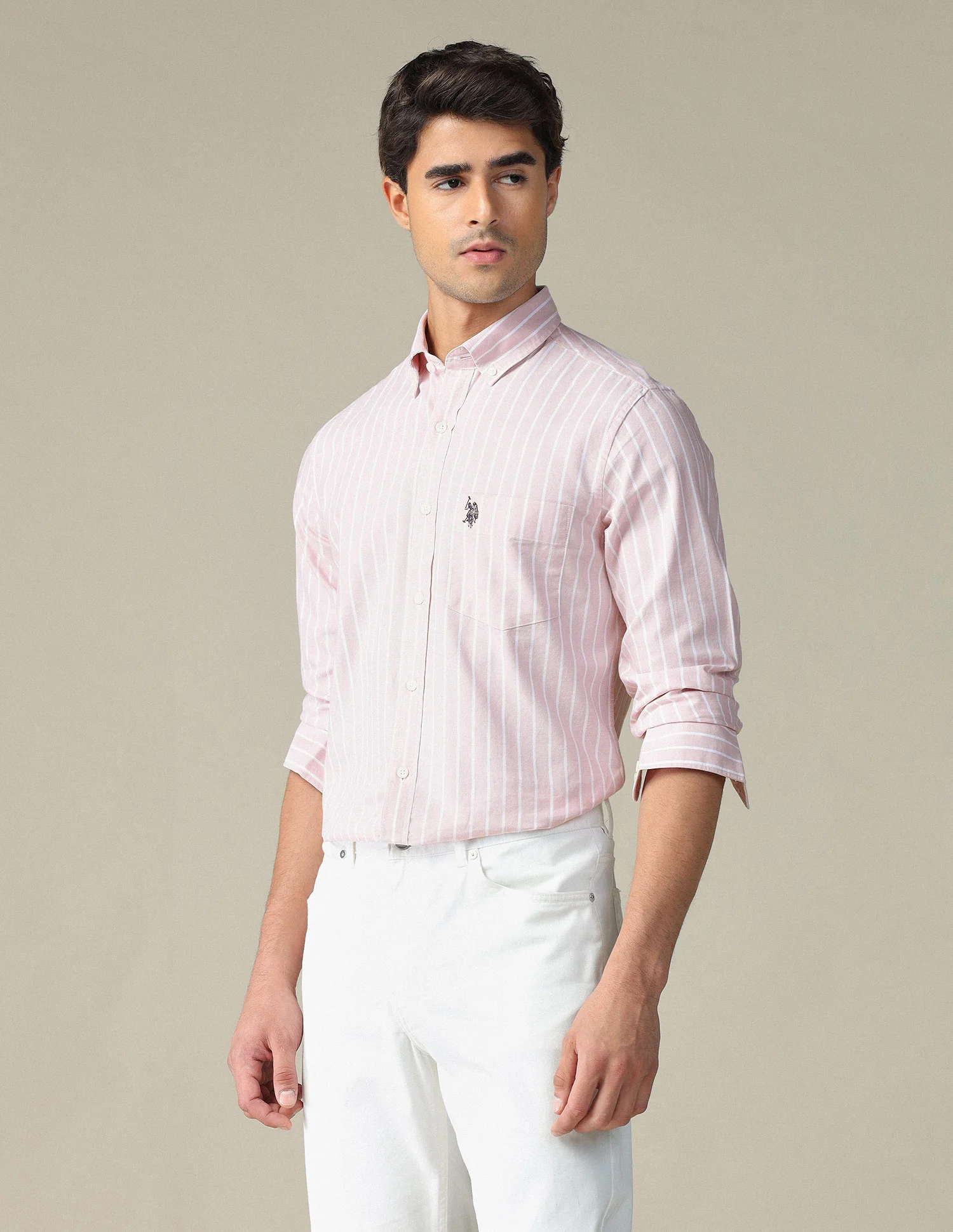 Vertical Striped Button Down Shirt - Image 4