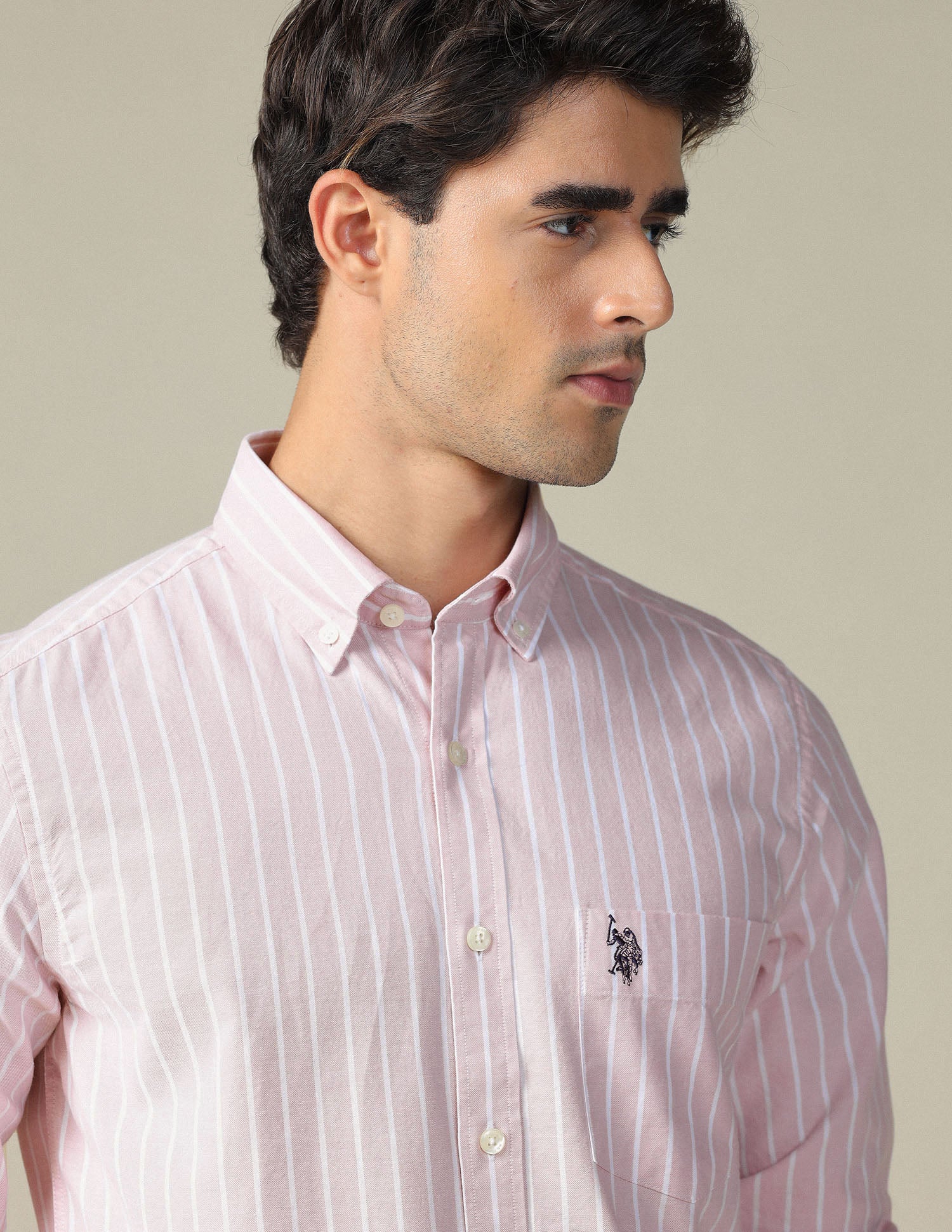 Vertical Striped Button Down Shirt - Image 7