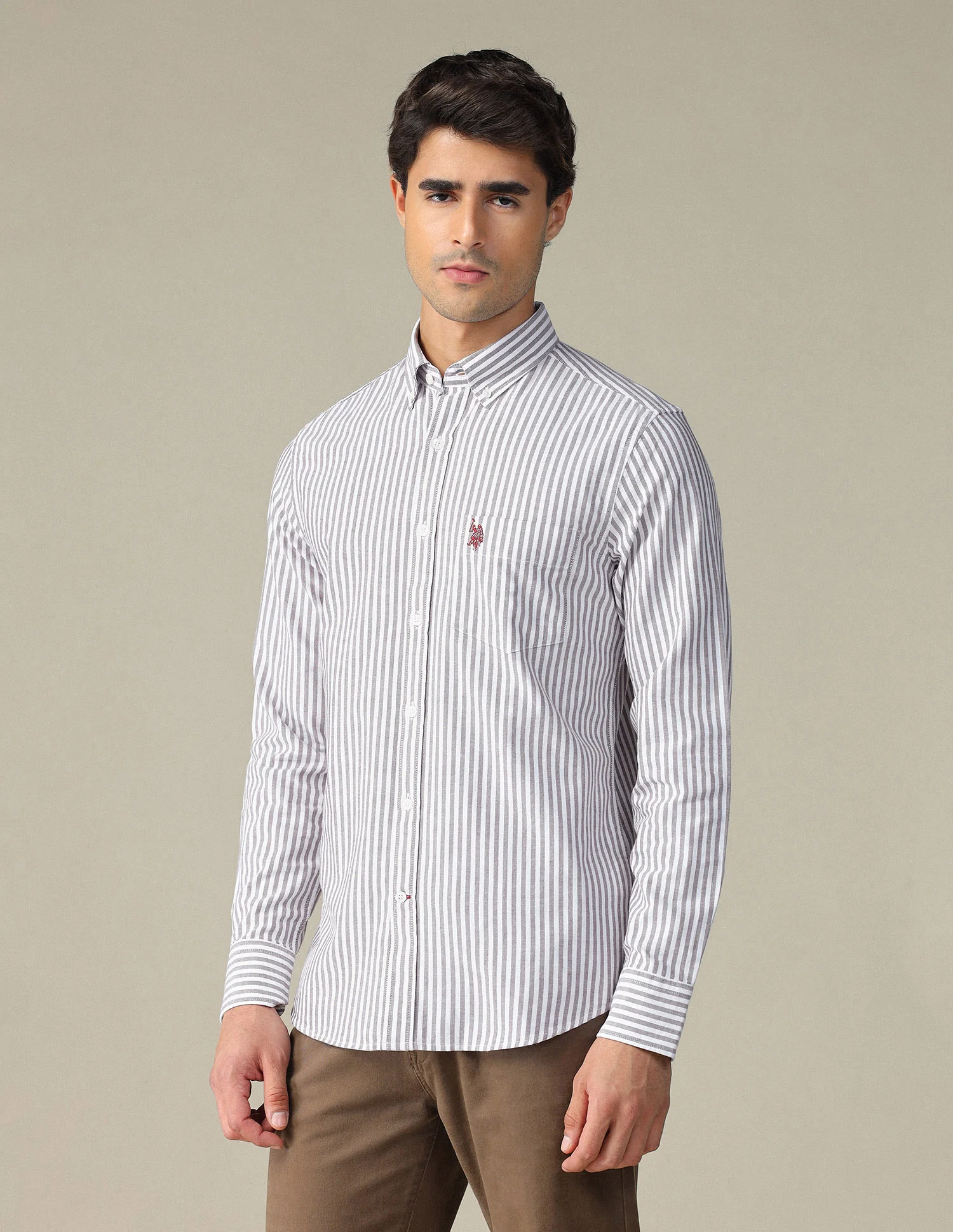 Vertical Striped Button Down Shirt - Image 4