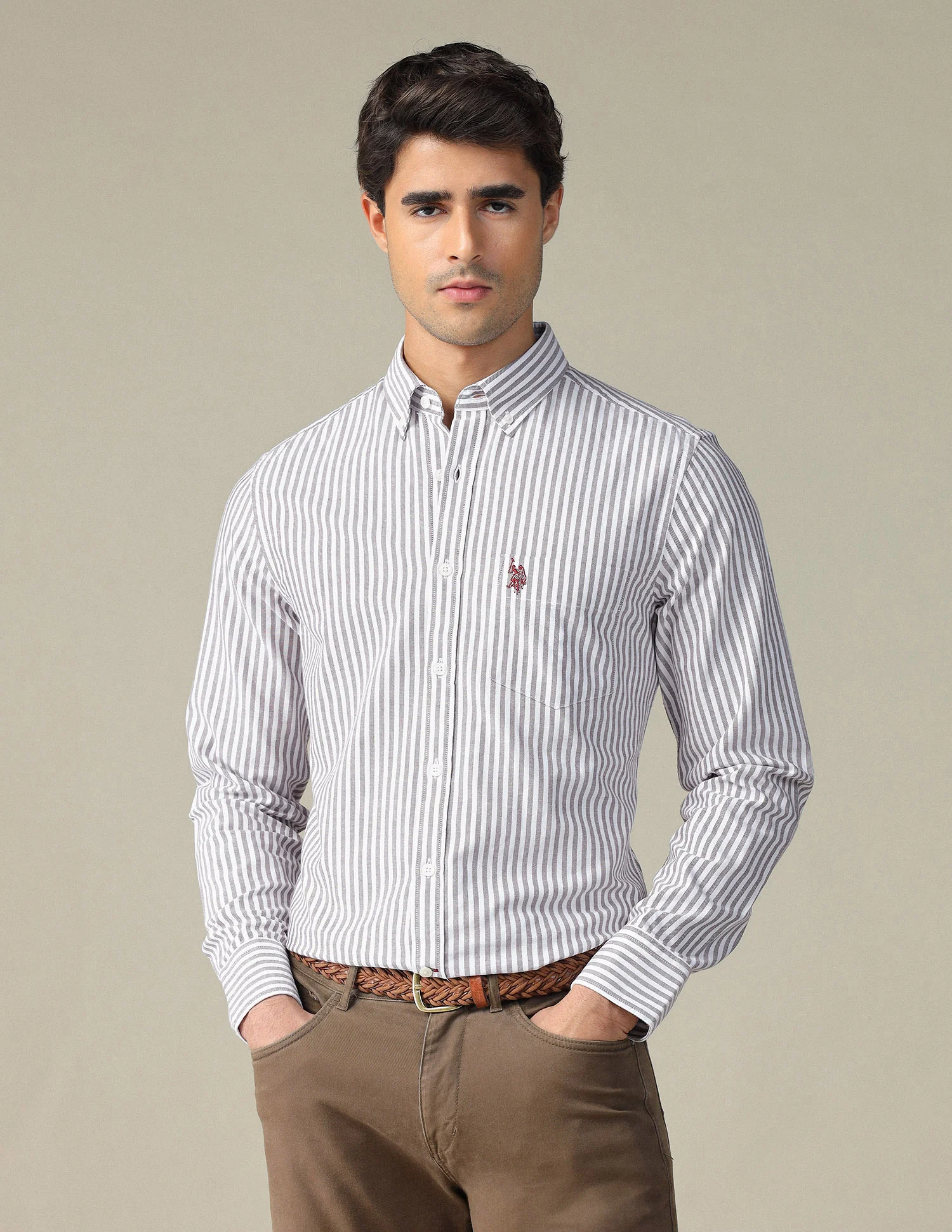 Vertical Striped Button Down Shirt - Image 6