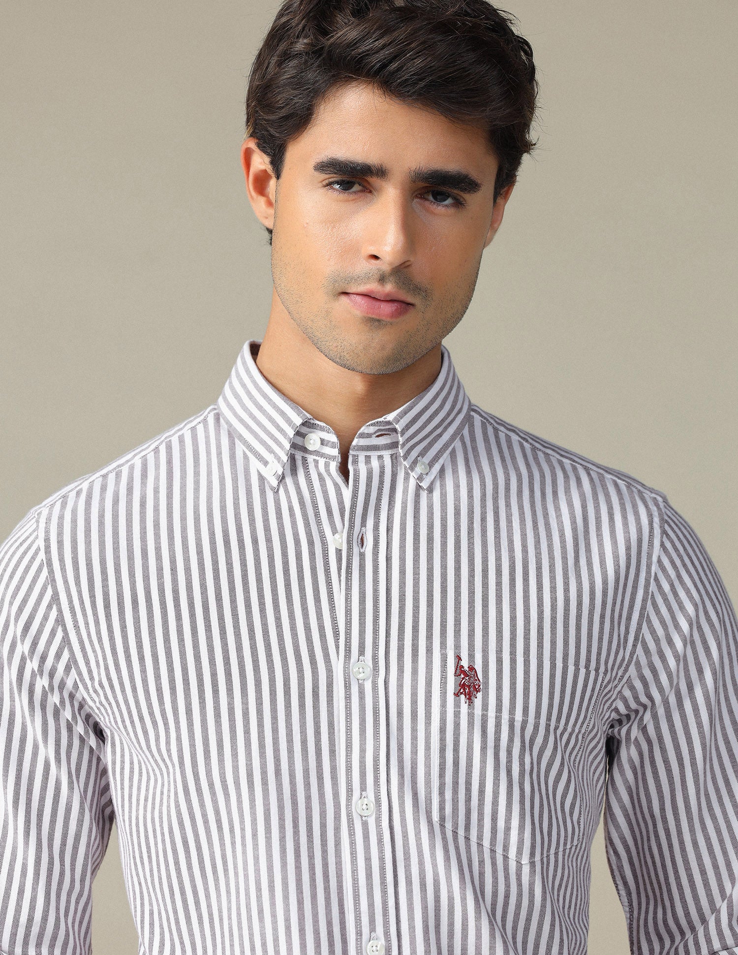 Vertical Striped Button Down Shirt - Image 7