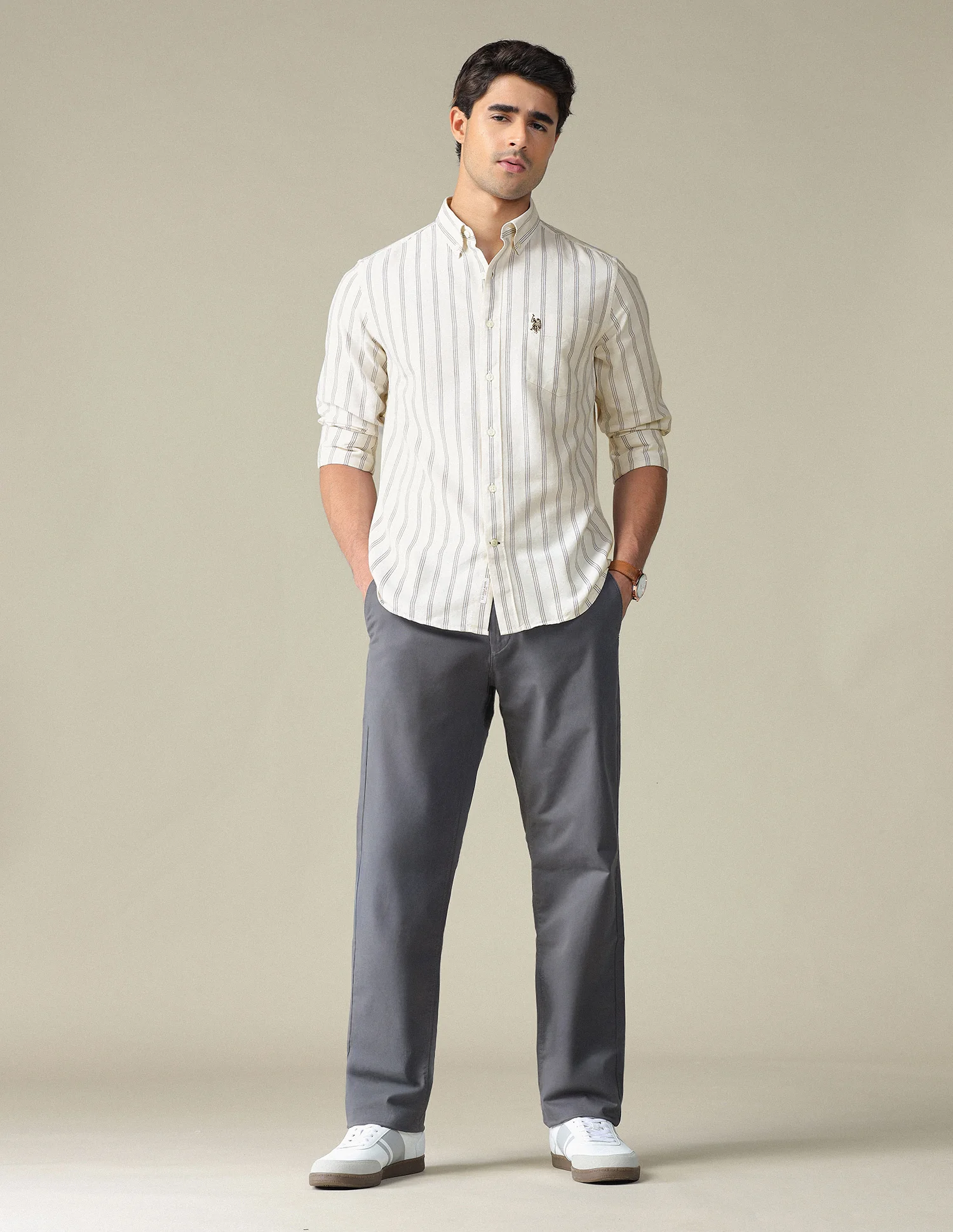 Vertical Striped Button Down Shirt - Image 3