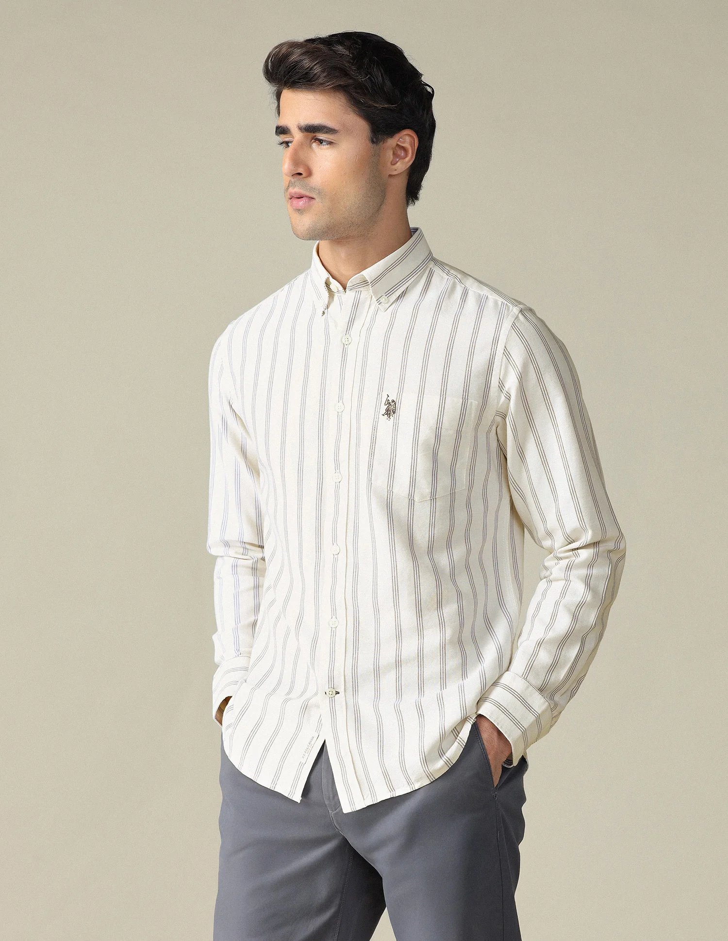 Vertical Striped Button Down Shirt - Image 4