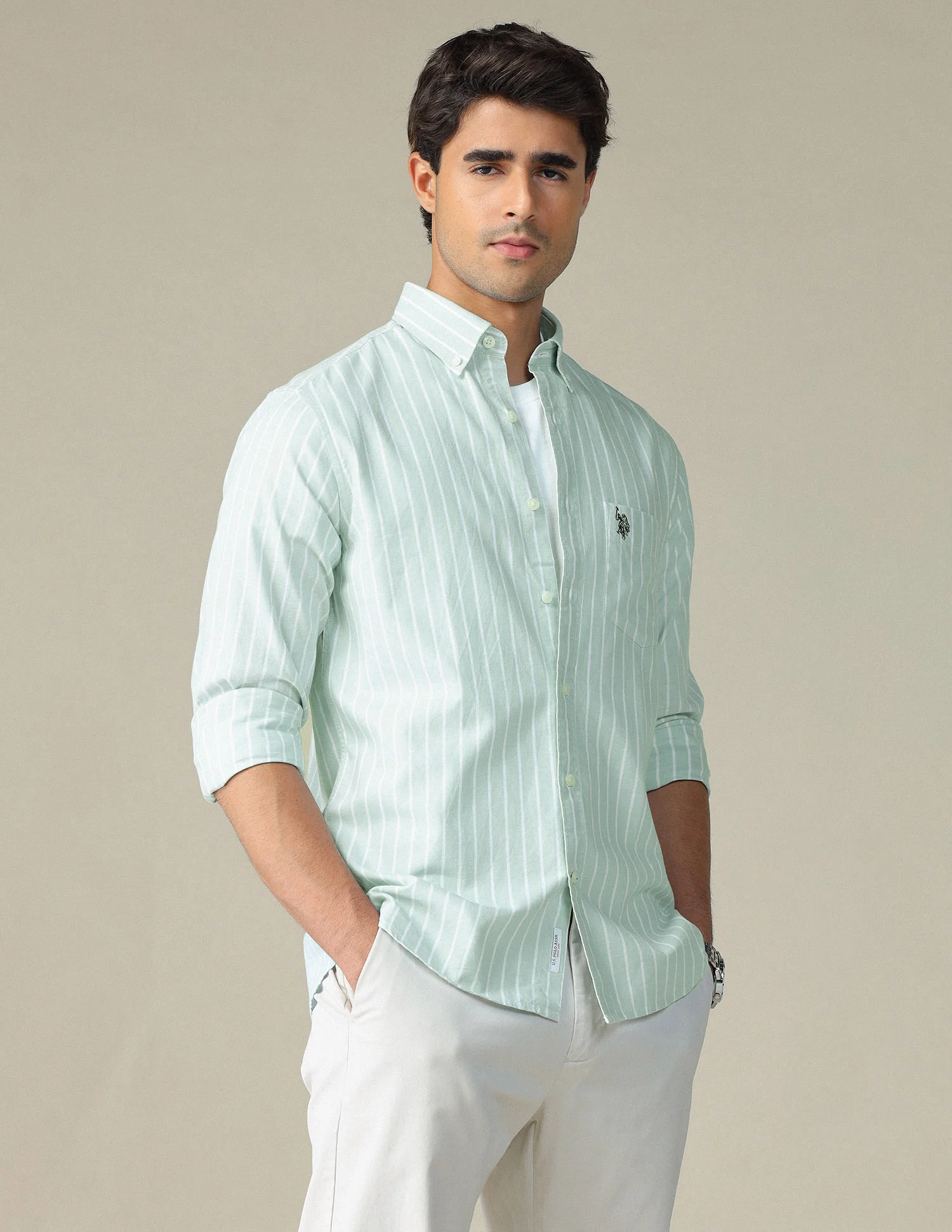 Vertical Striped Button Down Shirt