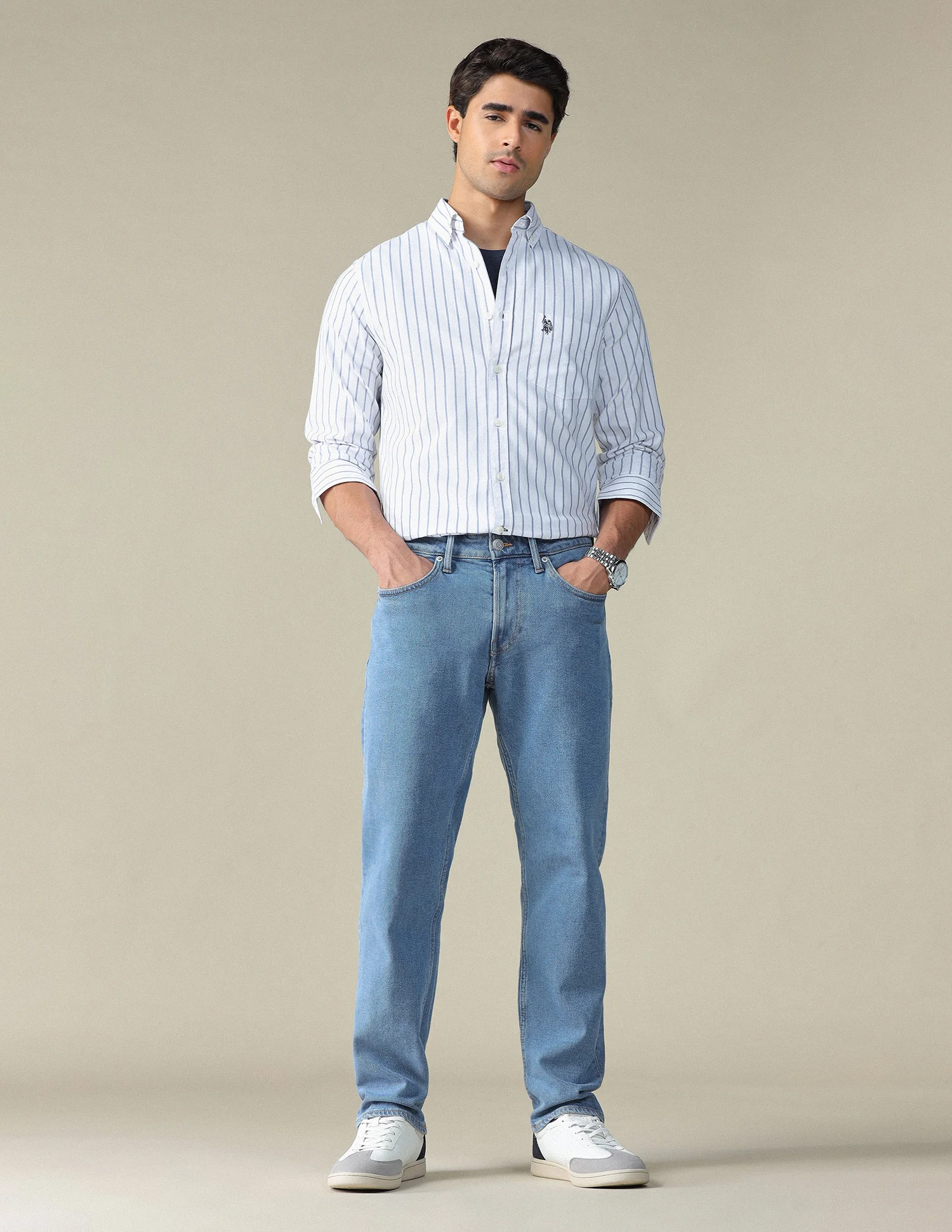 Vertical Striped Button Down Shirt - Image 3