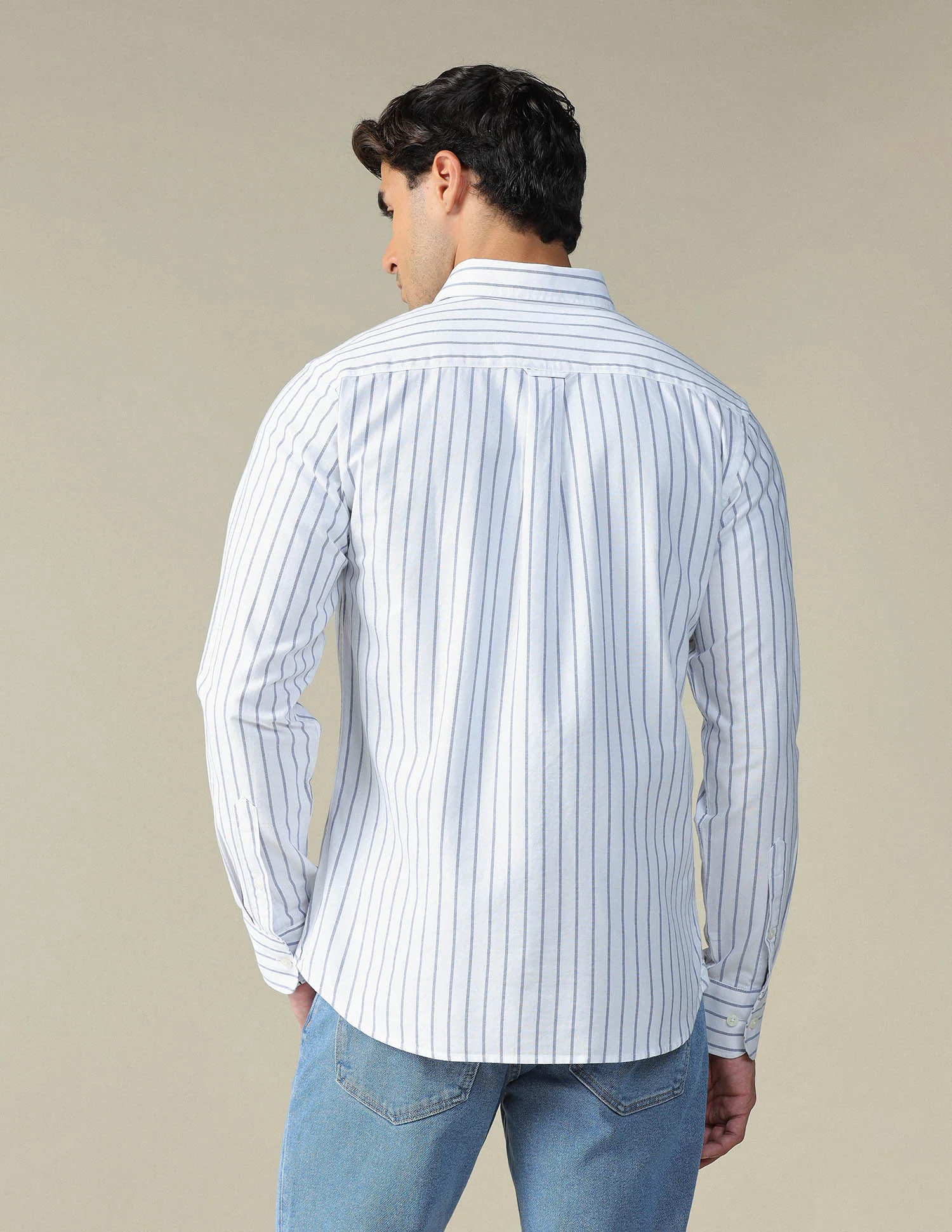 Vertical Striped Button Down Shirt - Image 5