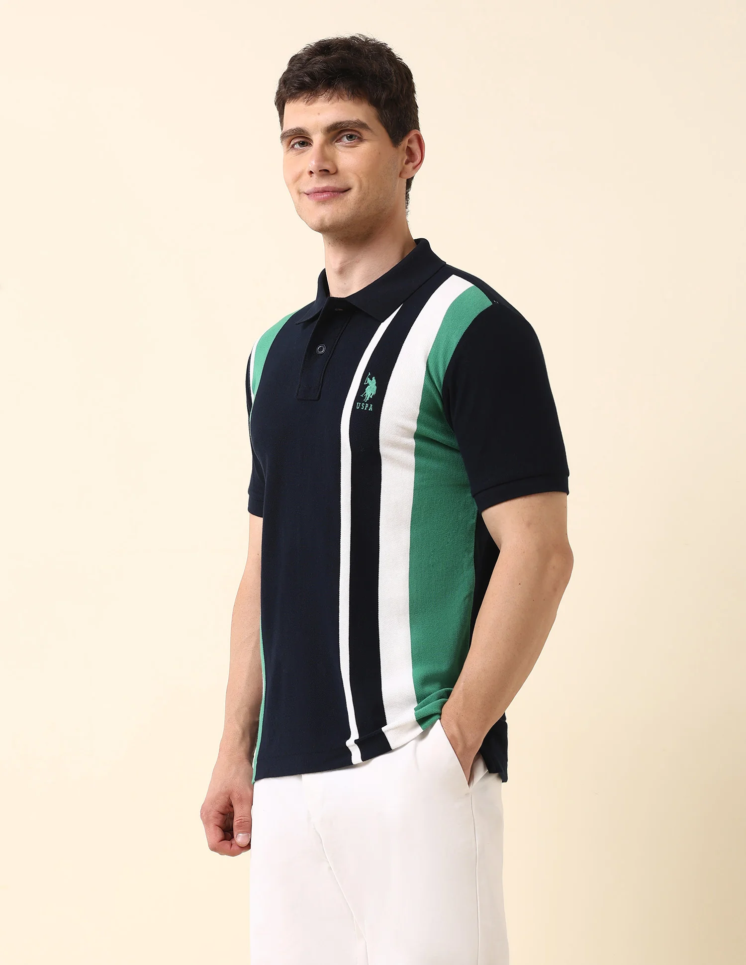 Vertical Striped Classic Polo Shirt - Image 4