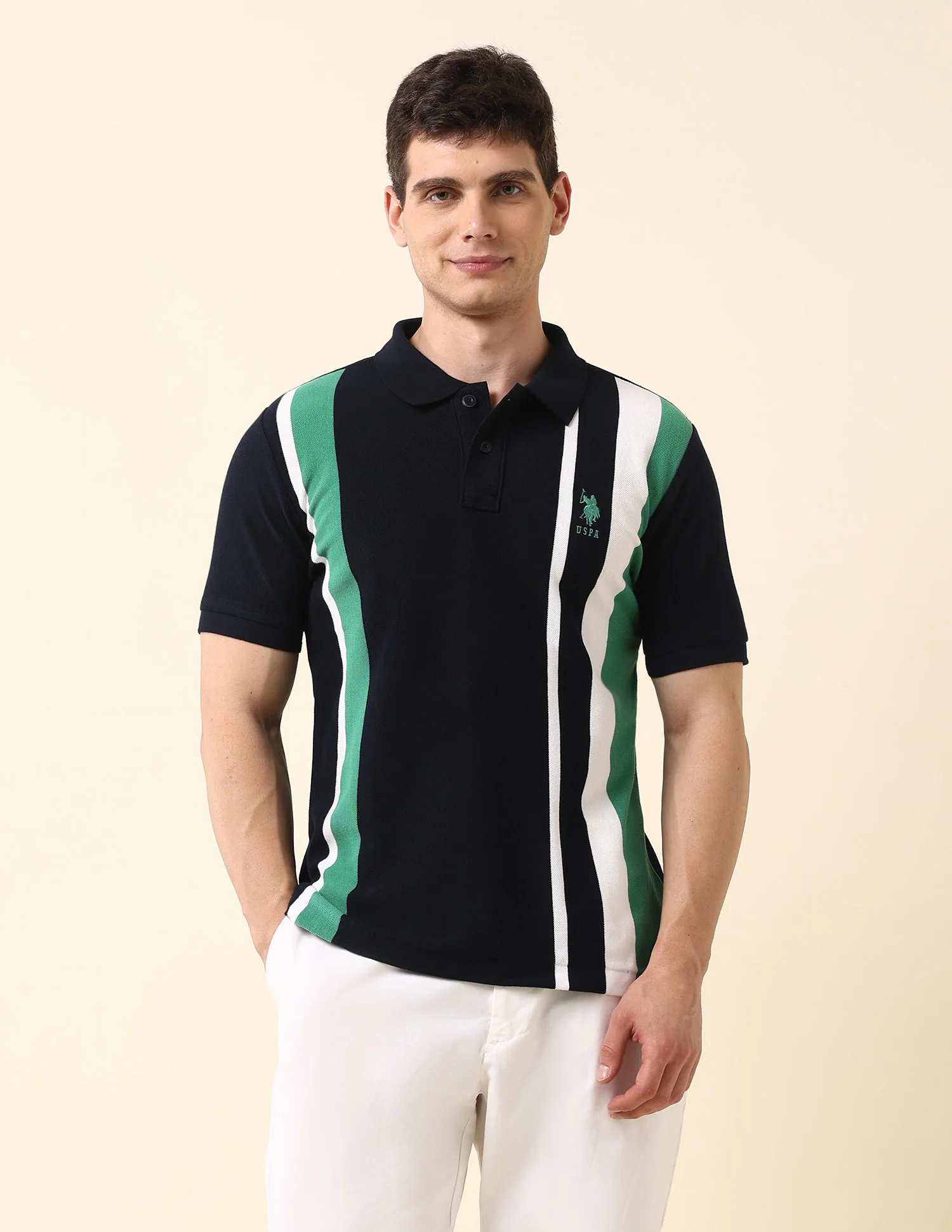 Vertical Striped Classic Polo Shirt - Image 6