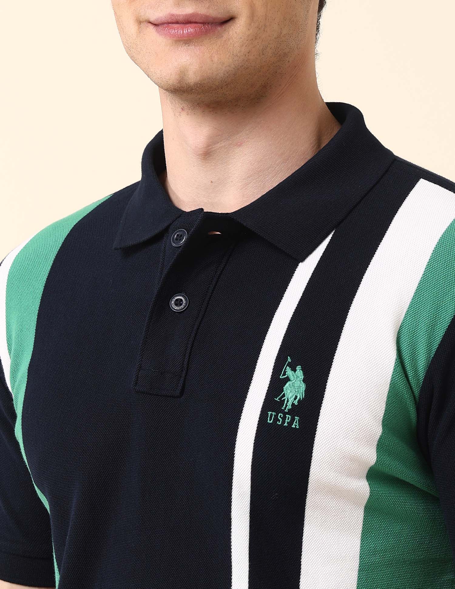 Vertical Striped Classic Polo Shirt - Image 7