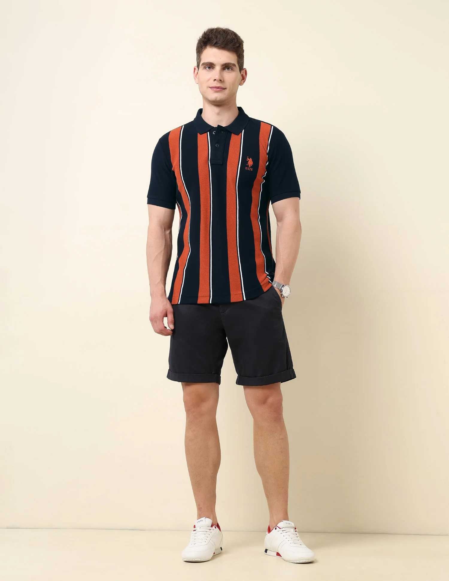 Vertical Striped Classic Polo Shirt - Image 3