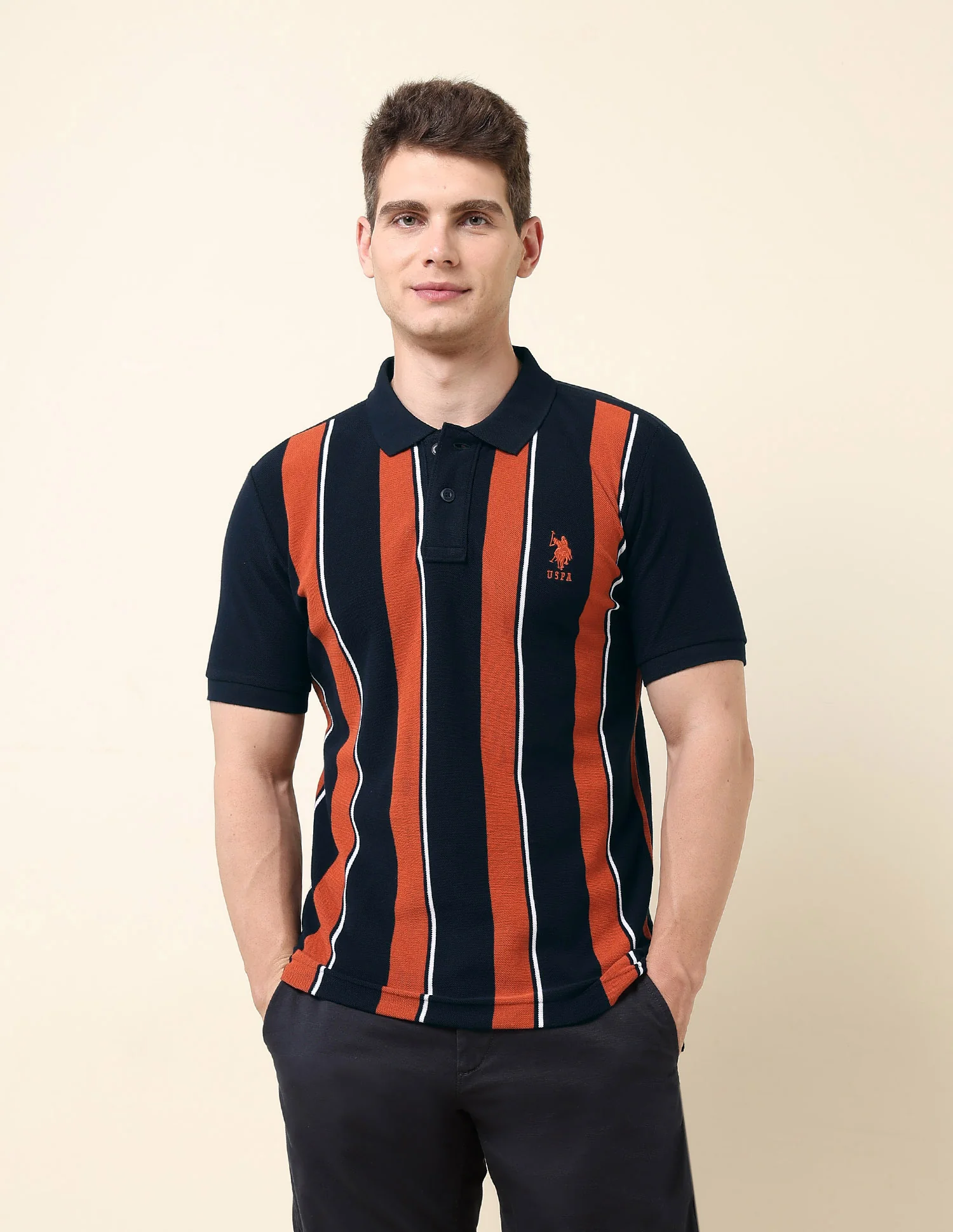 Vertical Striped Classic Polo Shirt - Image 6