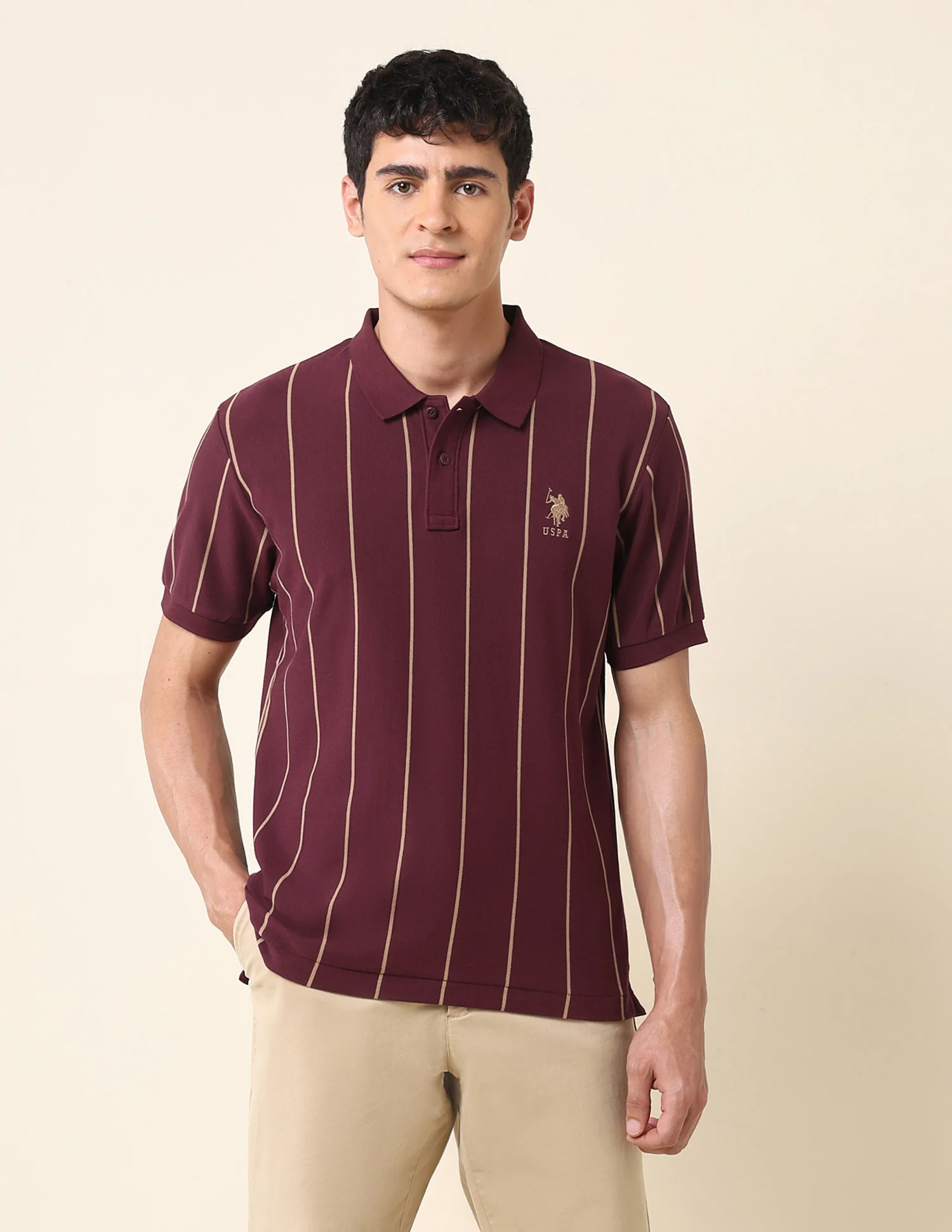 Vertical Striped Classic Polo Shirt - Image 6