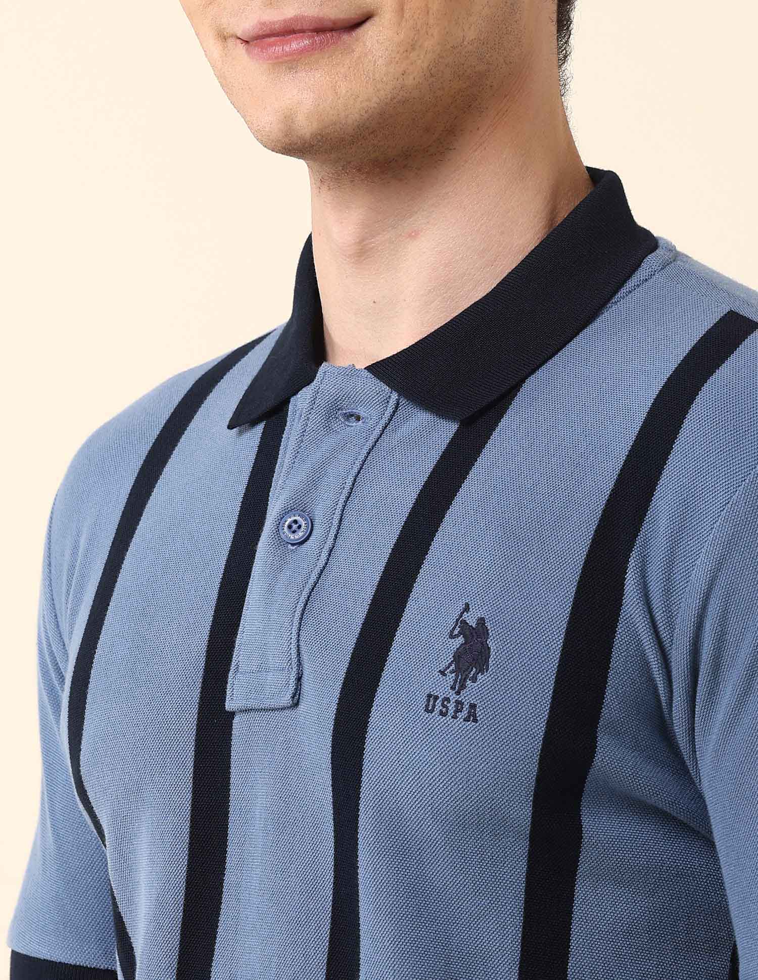 Vertical Striped Classic Polo Shirt - Image 7