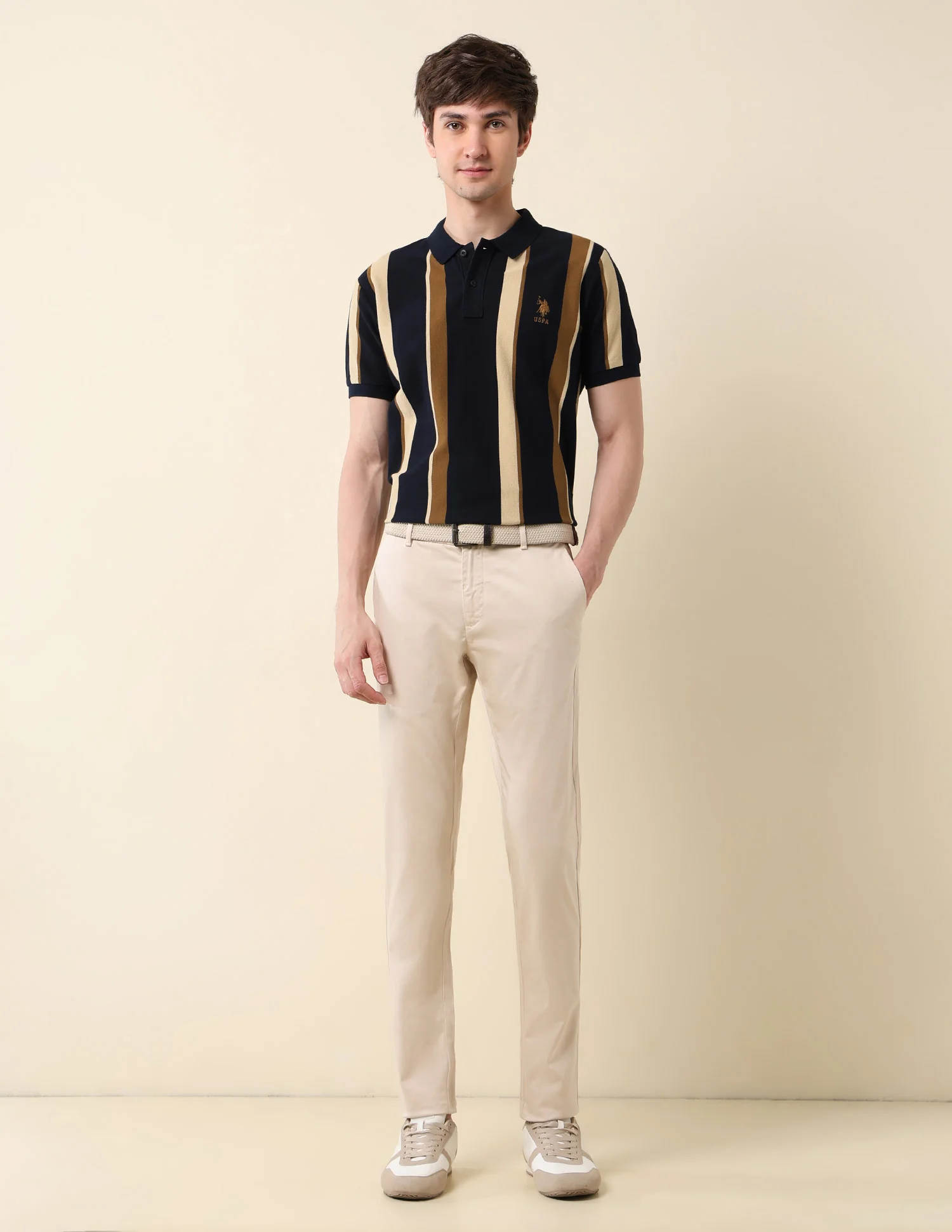 Vertical Striped Classic Polo Shirt - Image 3