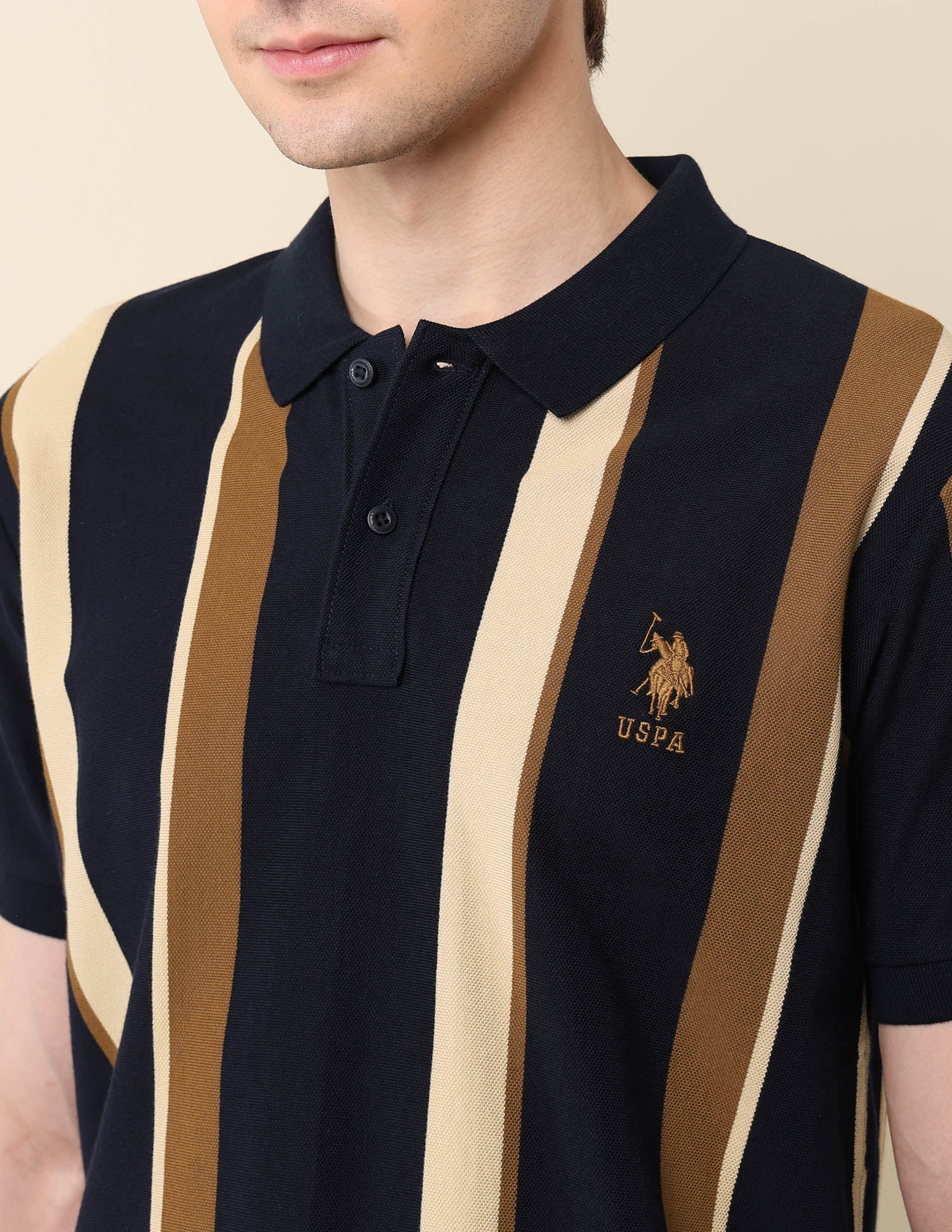 Vertical Striped Classic Polo Shirt - Image 7