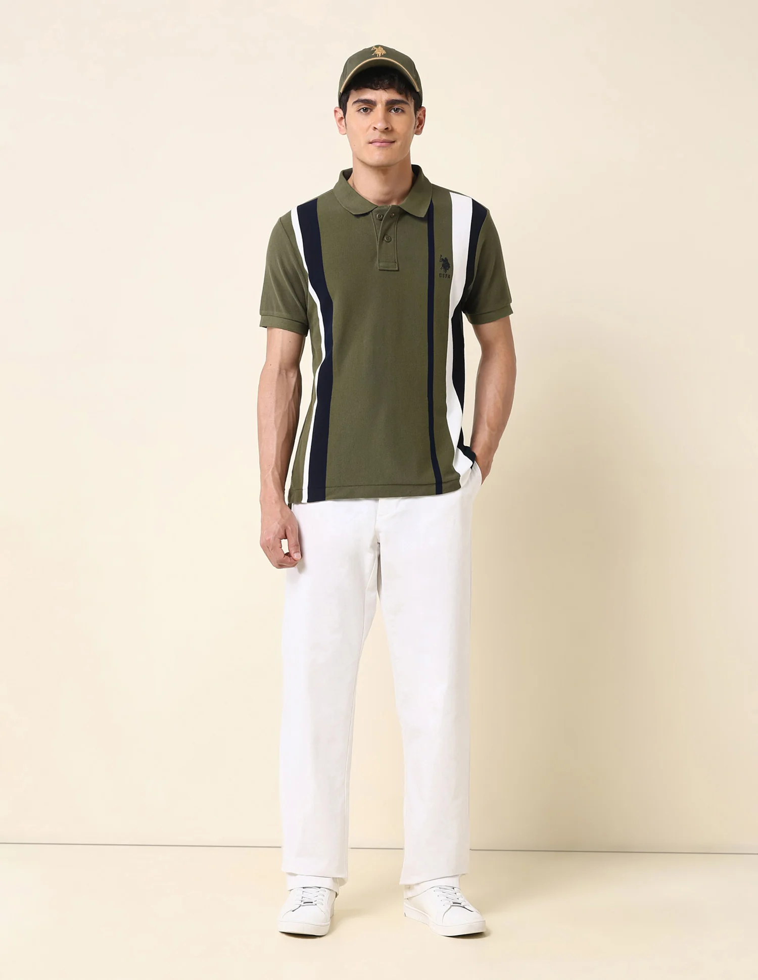 Vertical Striped Classic Polo Shirt - Image 3