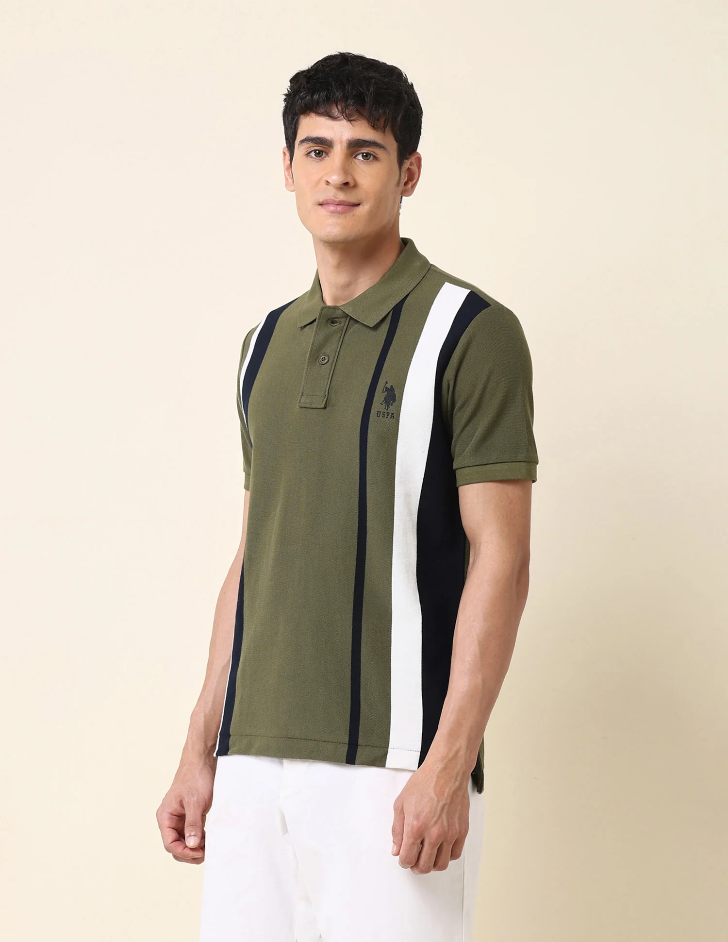 Vertical Striped Classic Polo Shirt - Image 4