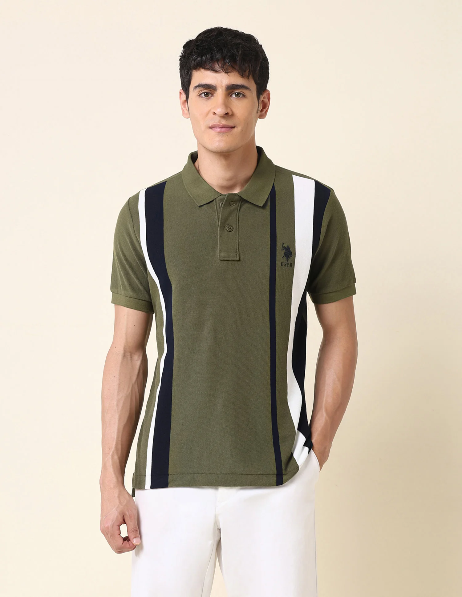 Vertical Striped Classic Polo Shirt - Image 6