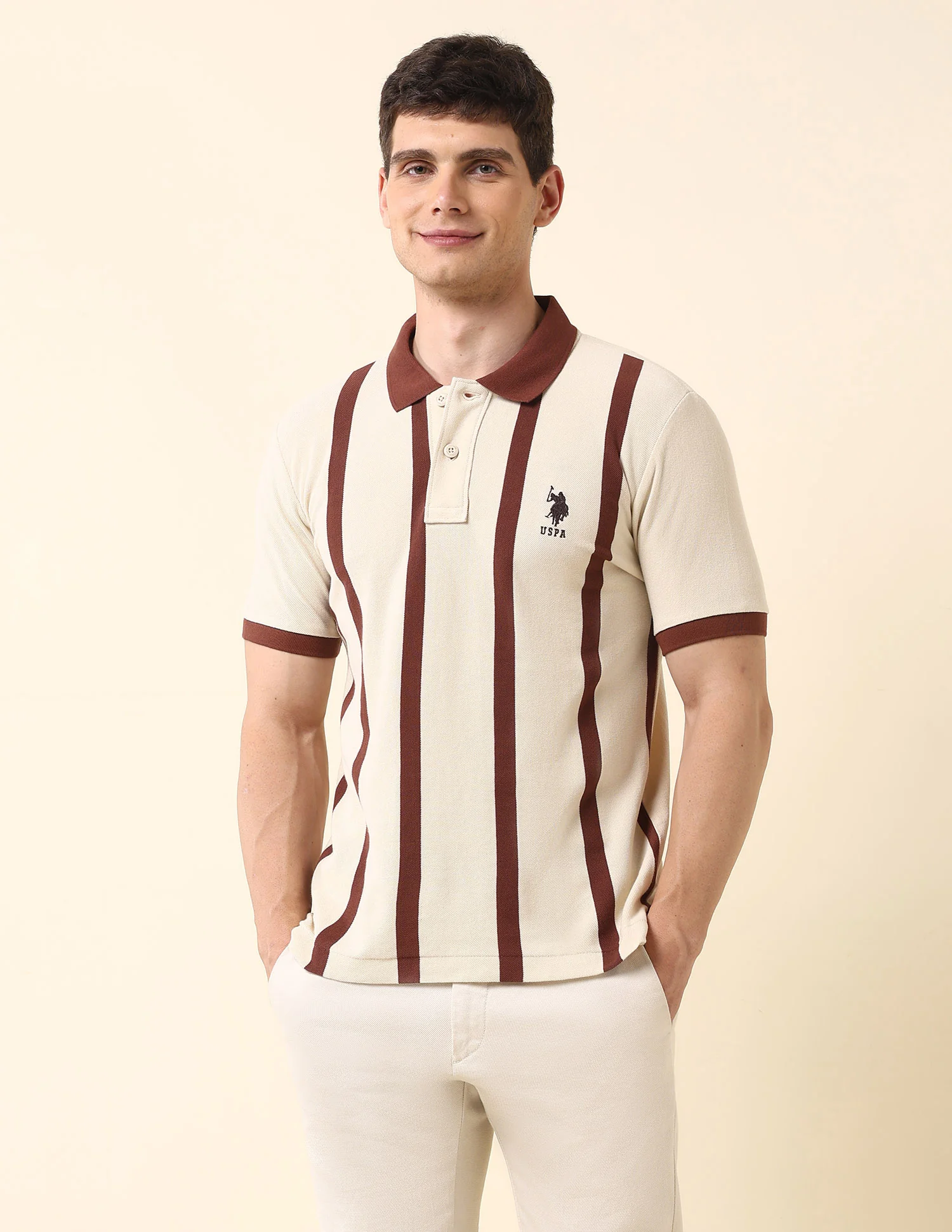 Vertical Striped Classic Polo Shirt - Image 6