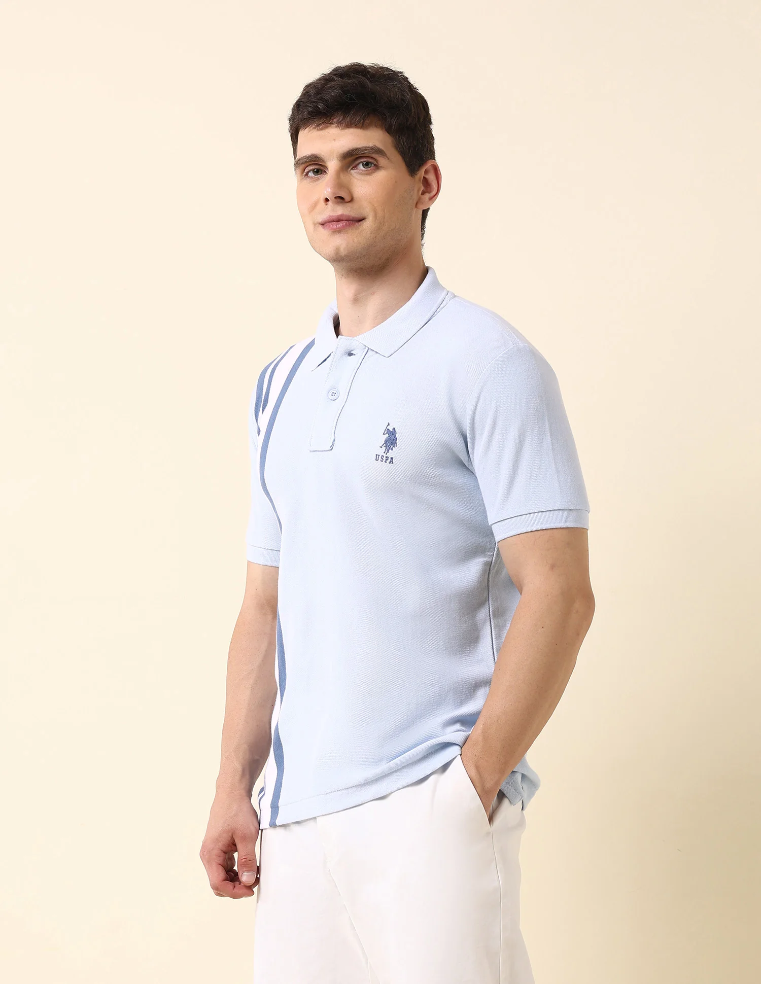 Vertical Striped Classic Polo Shirt - Image 4