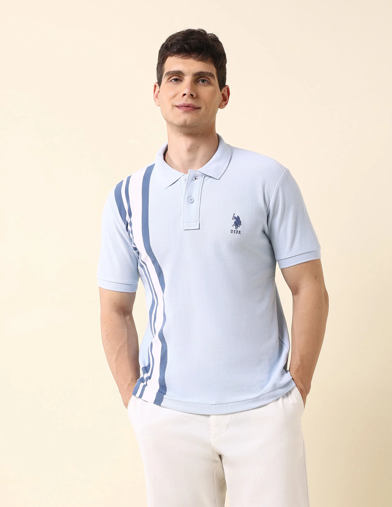Vertical Striped Classic Polo Shirt - Image 6