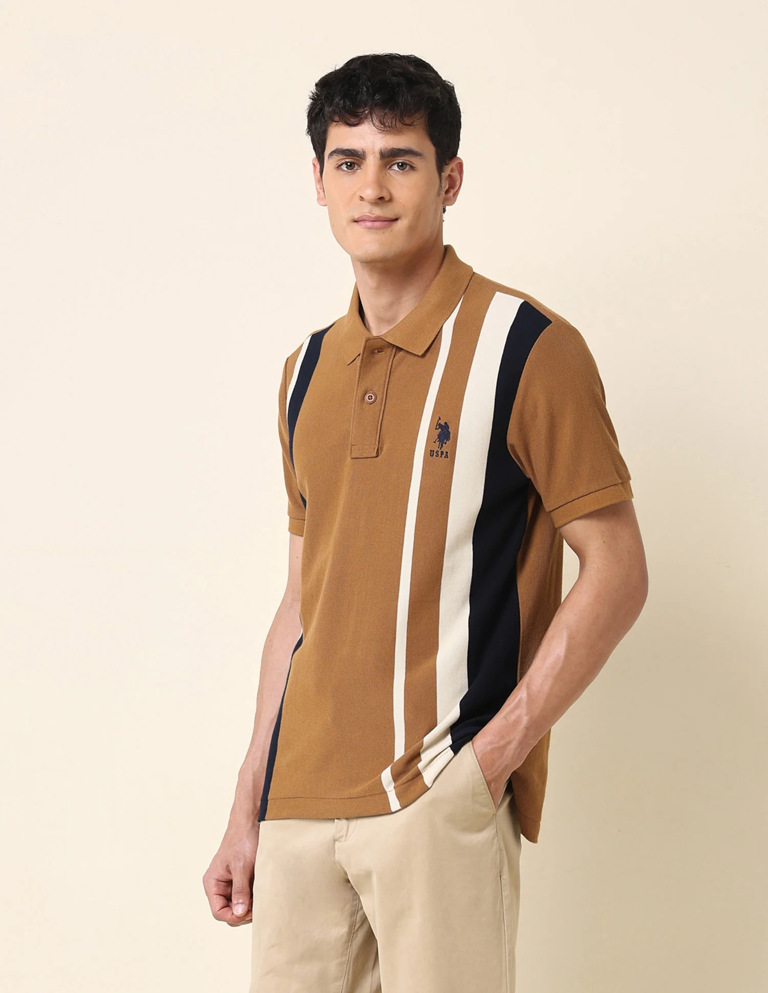 Vertical Striped Classic Polo Shirt - Image 4