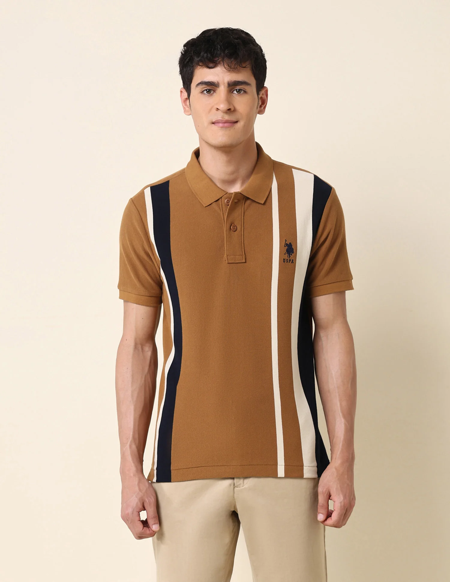 Vertical Striped Classic Polo Shirt - Image 6