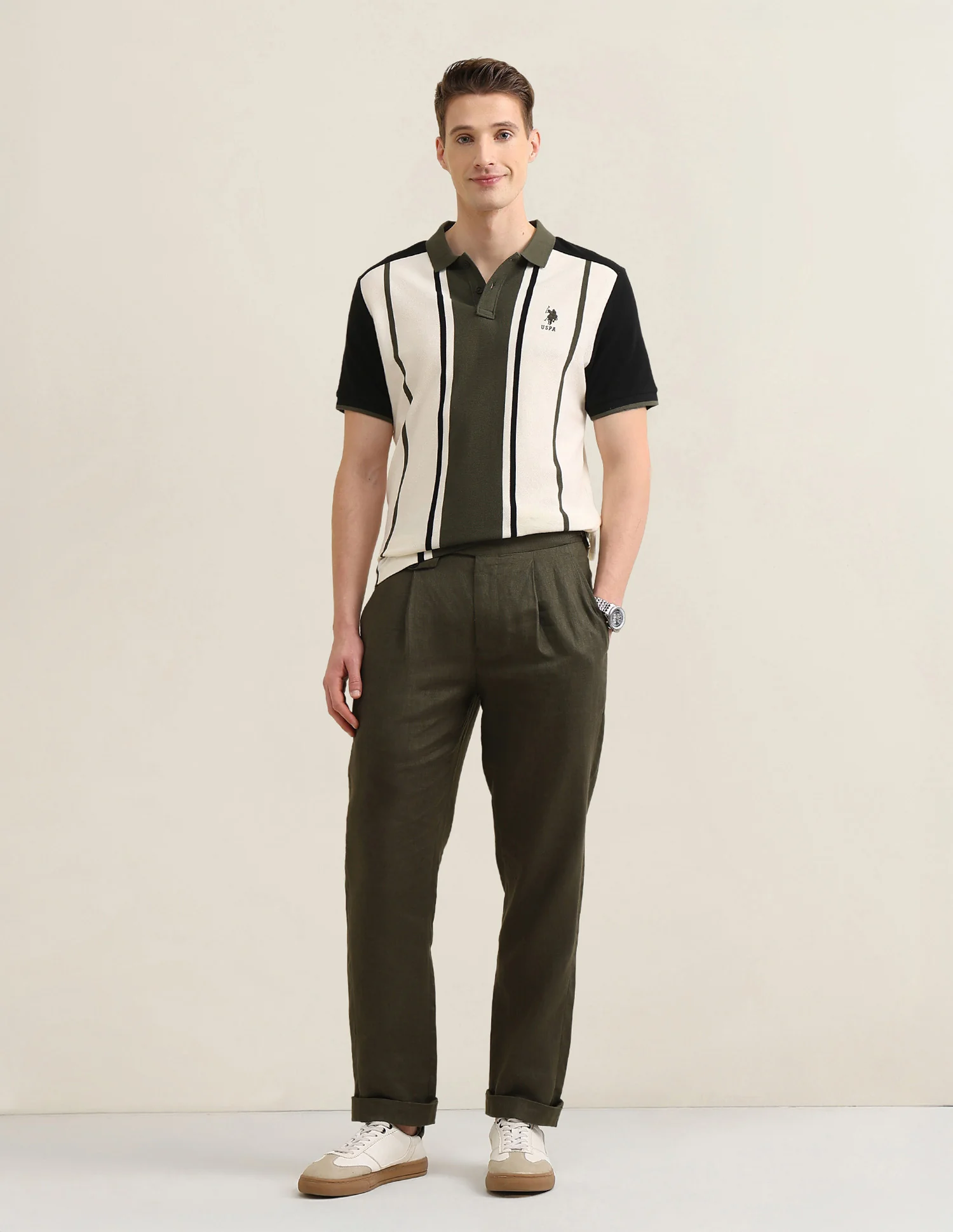 Vertical Striped Colorblocked Sotogrande Polo Shirt - Image 3