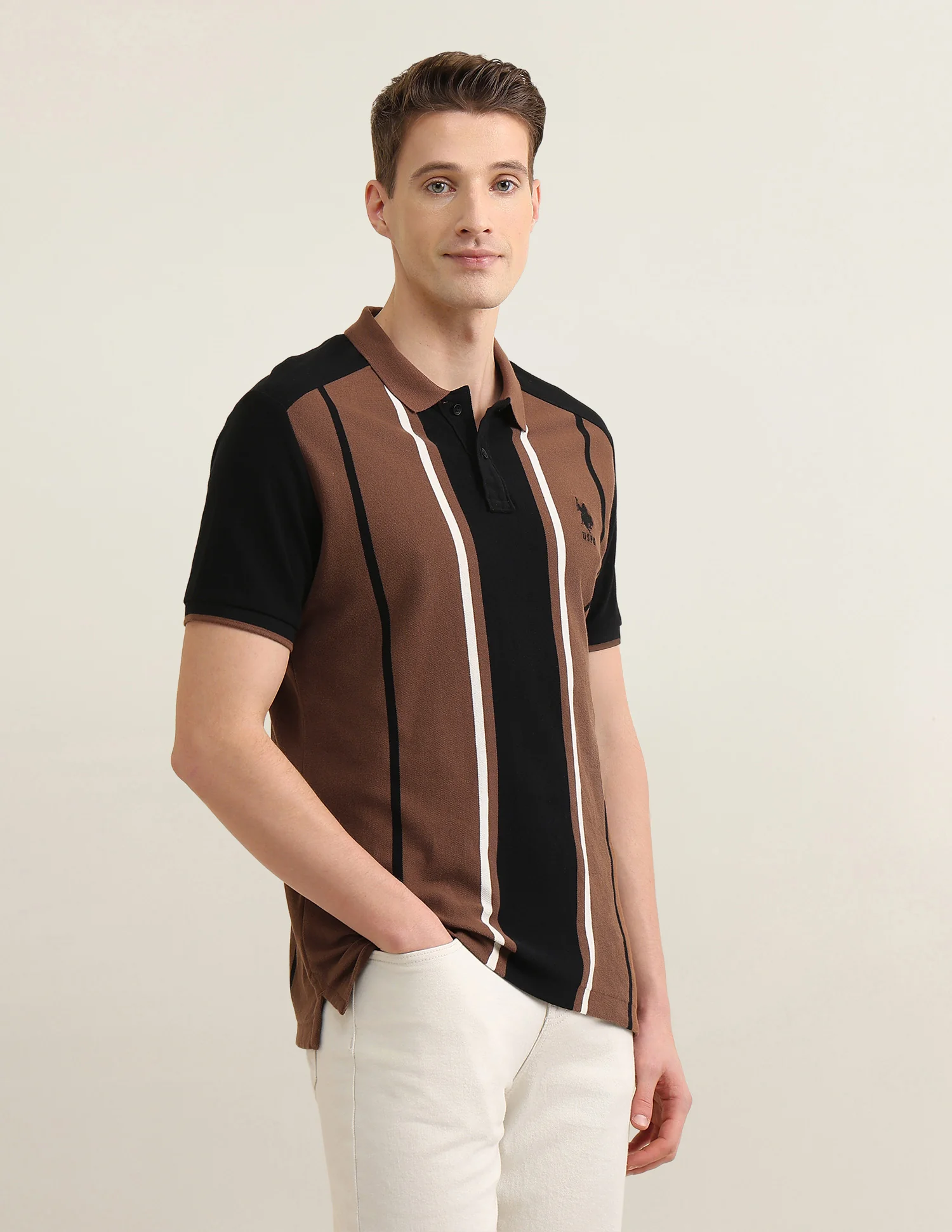 Vertical Striped Colorblocked Sotogrande Polo Shirt - Image 4