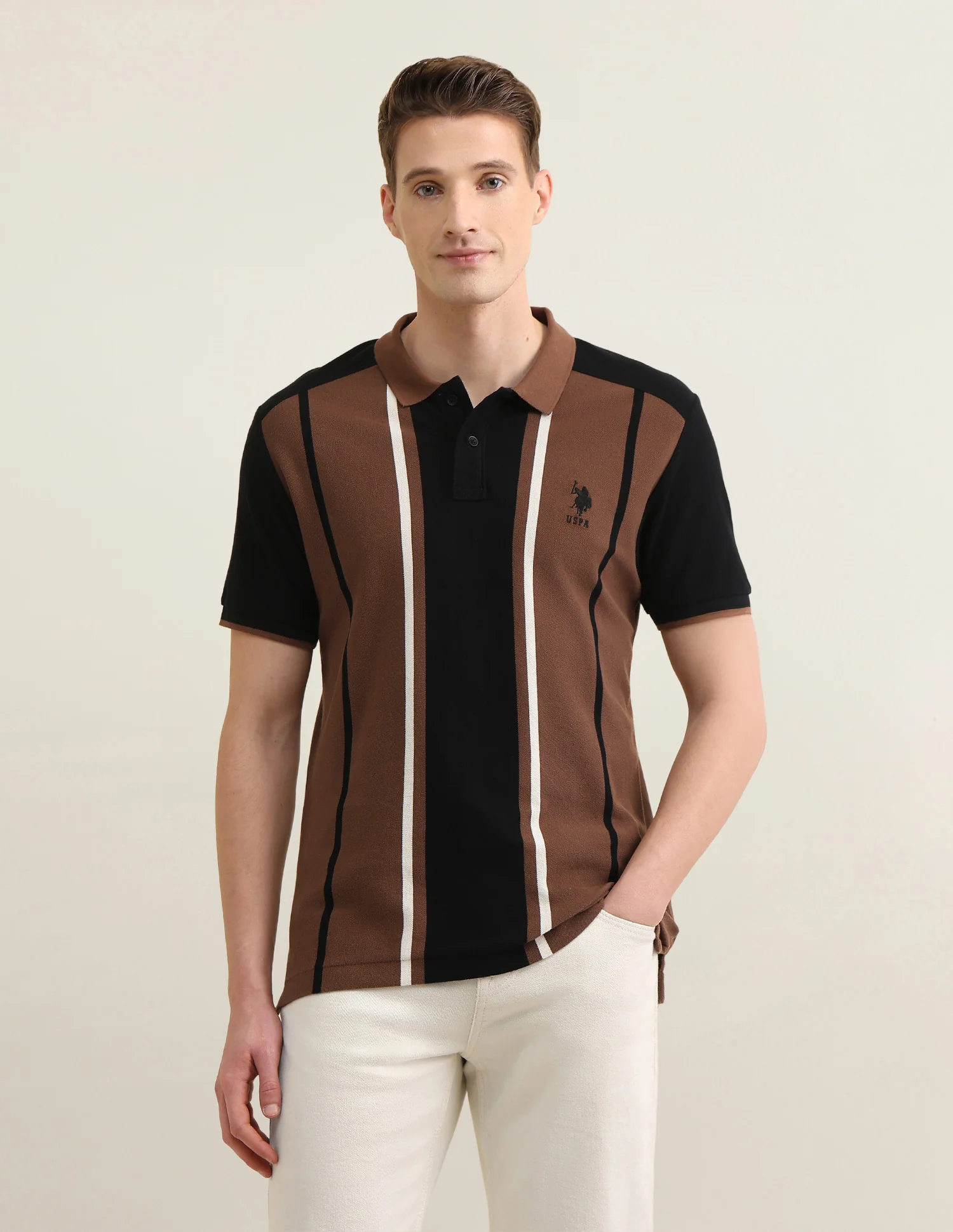 Vertical Striped Colorblocked Sotogrande Polo Shirt - Image 6