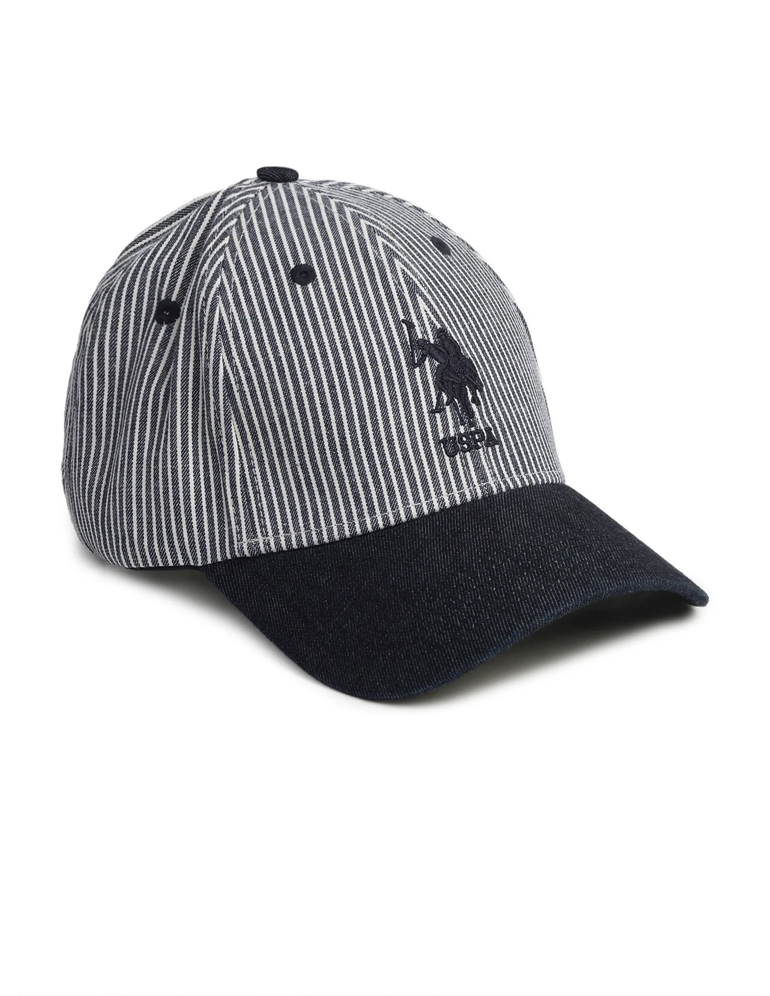 Vertical Striped Denim Cap - Image 2
