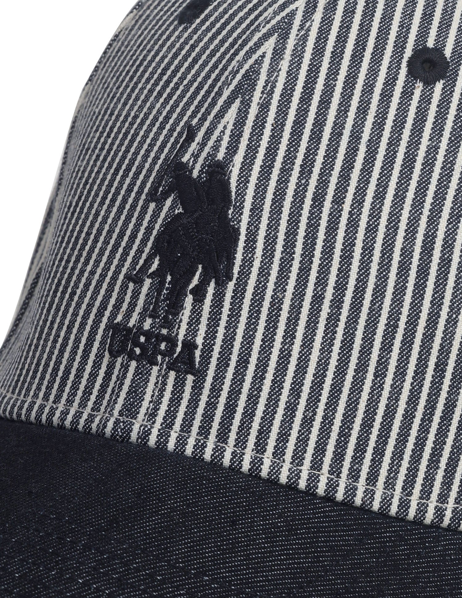 Vertical Striped Denim Cap - Image 3
