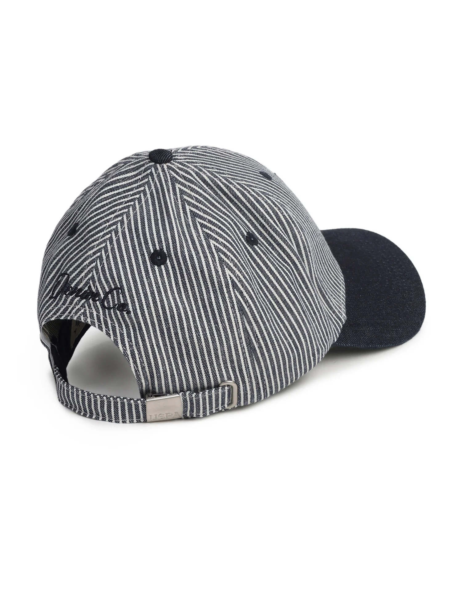 Vertical Striped Denim Cap - Image 4