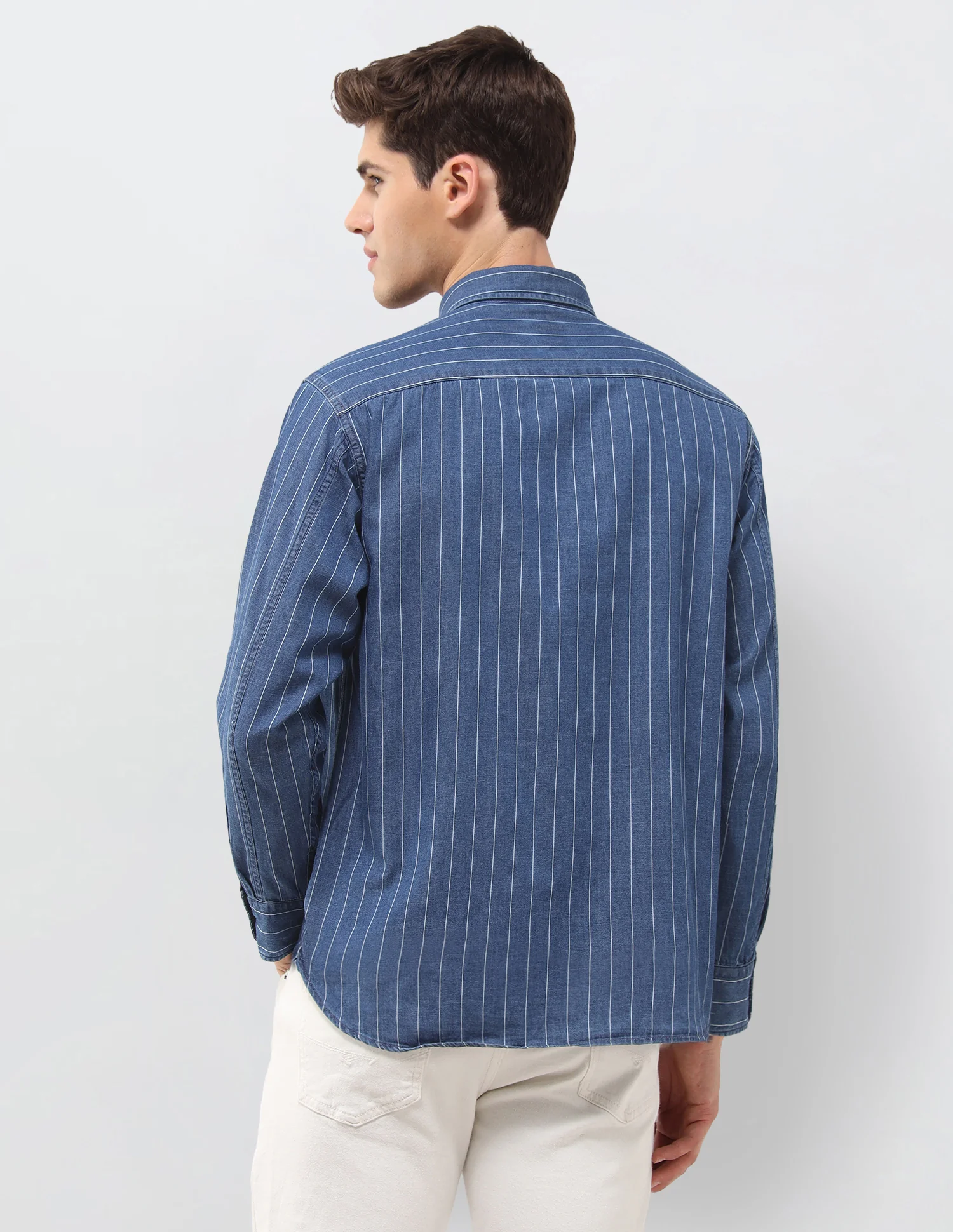 Vertical Striped Dobby Shirt - Image 5