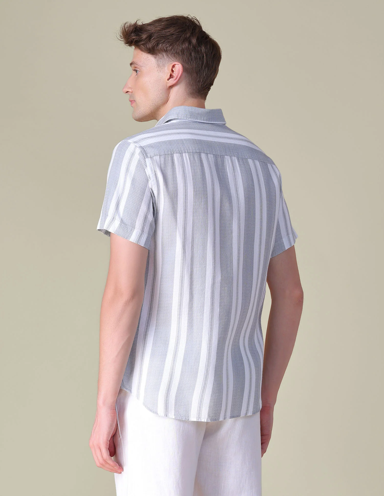Vertical Striped Dobby Shirt - Image 5