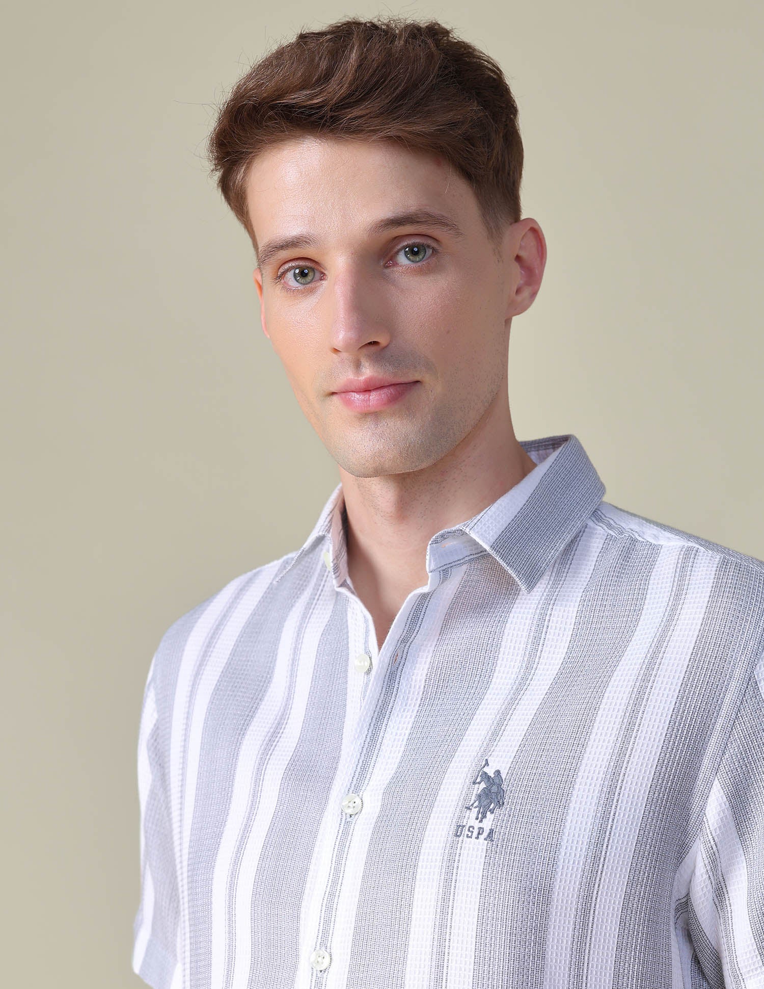 Vertical Striped Dobby Shirt - Image 7