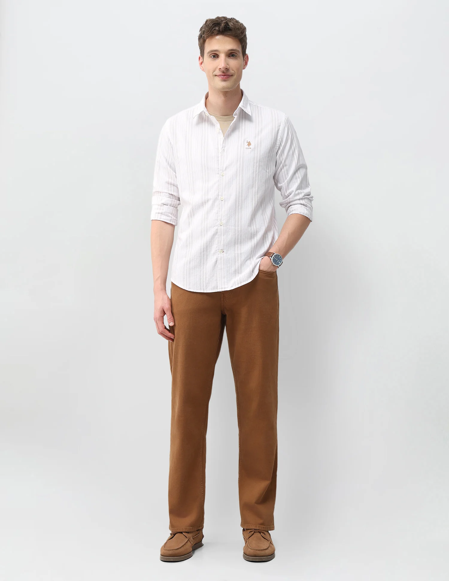 Vertical Striped Dobby Shirt - Image 3