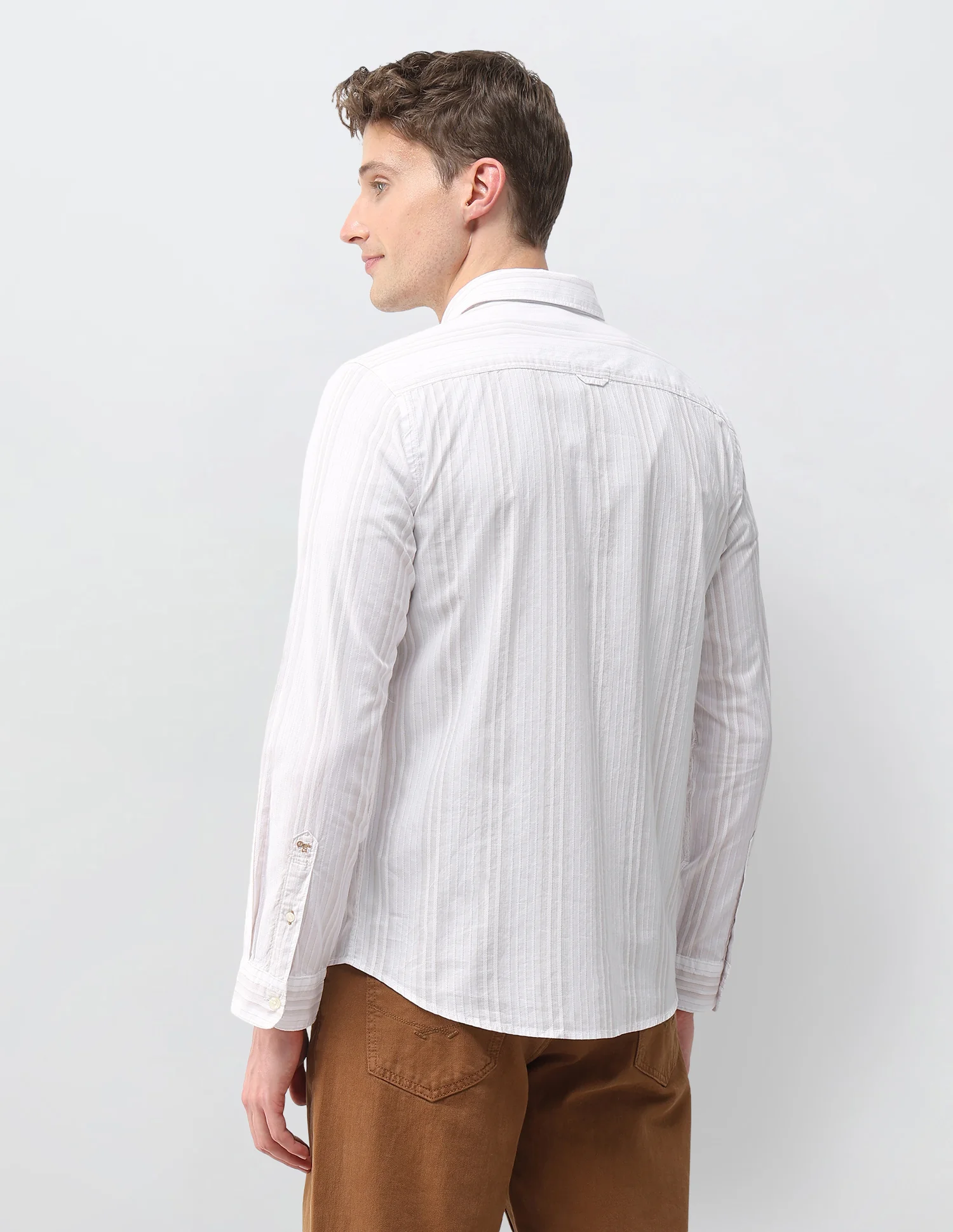 Vertical Striped Dobby Shirt - Image 5