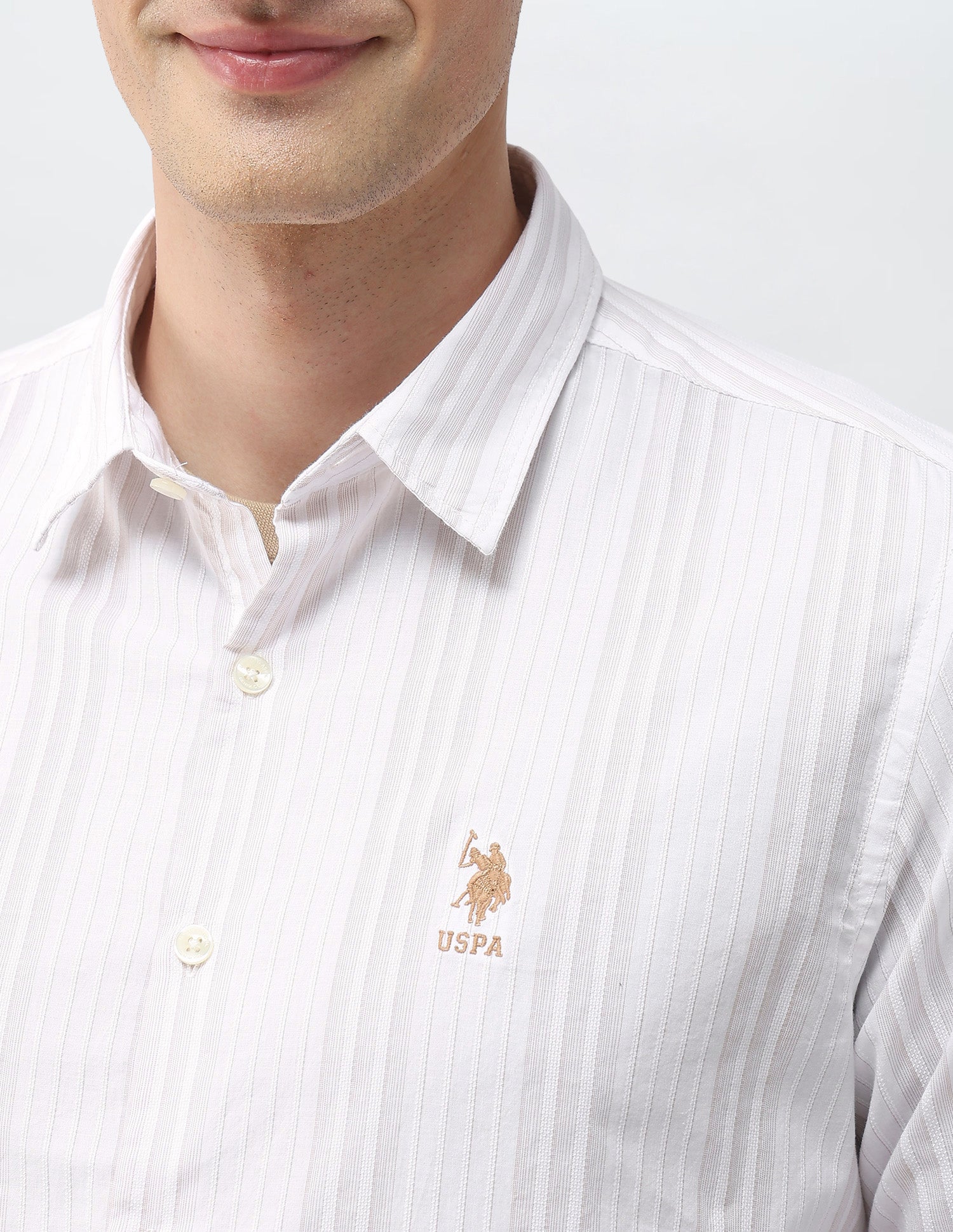 Vertical Striped Dobby Shirt - Image 7