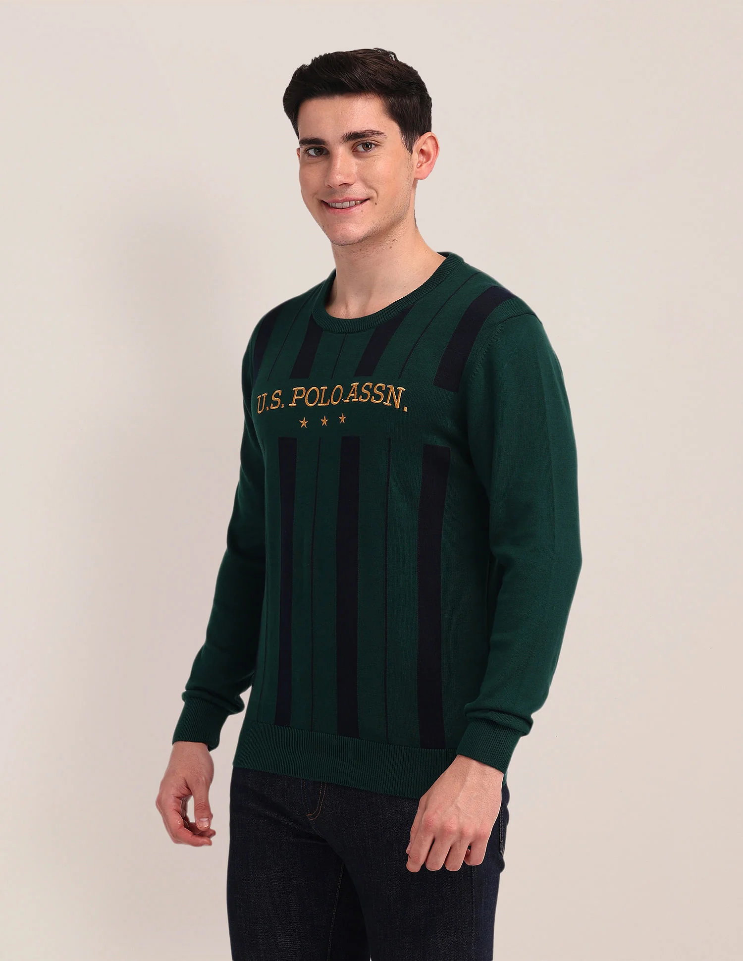 Vertical Striped Embroidered Sweater - Image 4