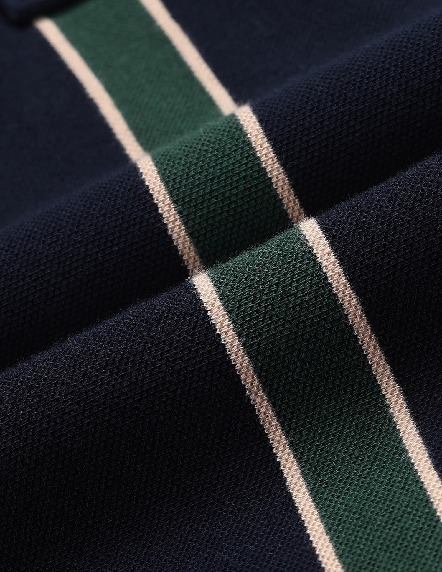 Vertical Striped Gold Cup Polo Shirt - Image 2