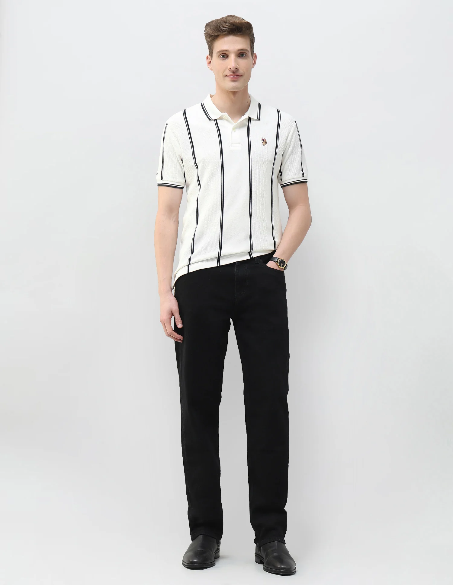Vertical Striped Motel On The Coast Polo Shirt - Image 3