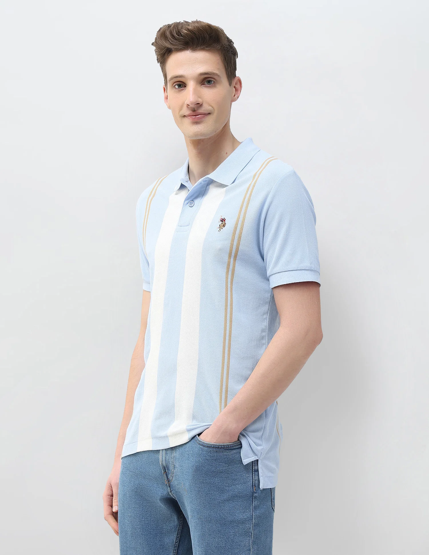 Vertical Striped Motel On The Coast Polo Shirt - Image 4