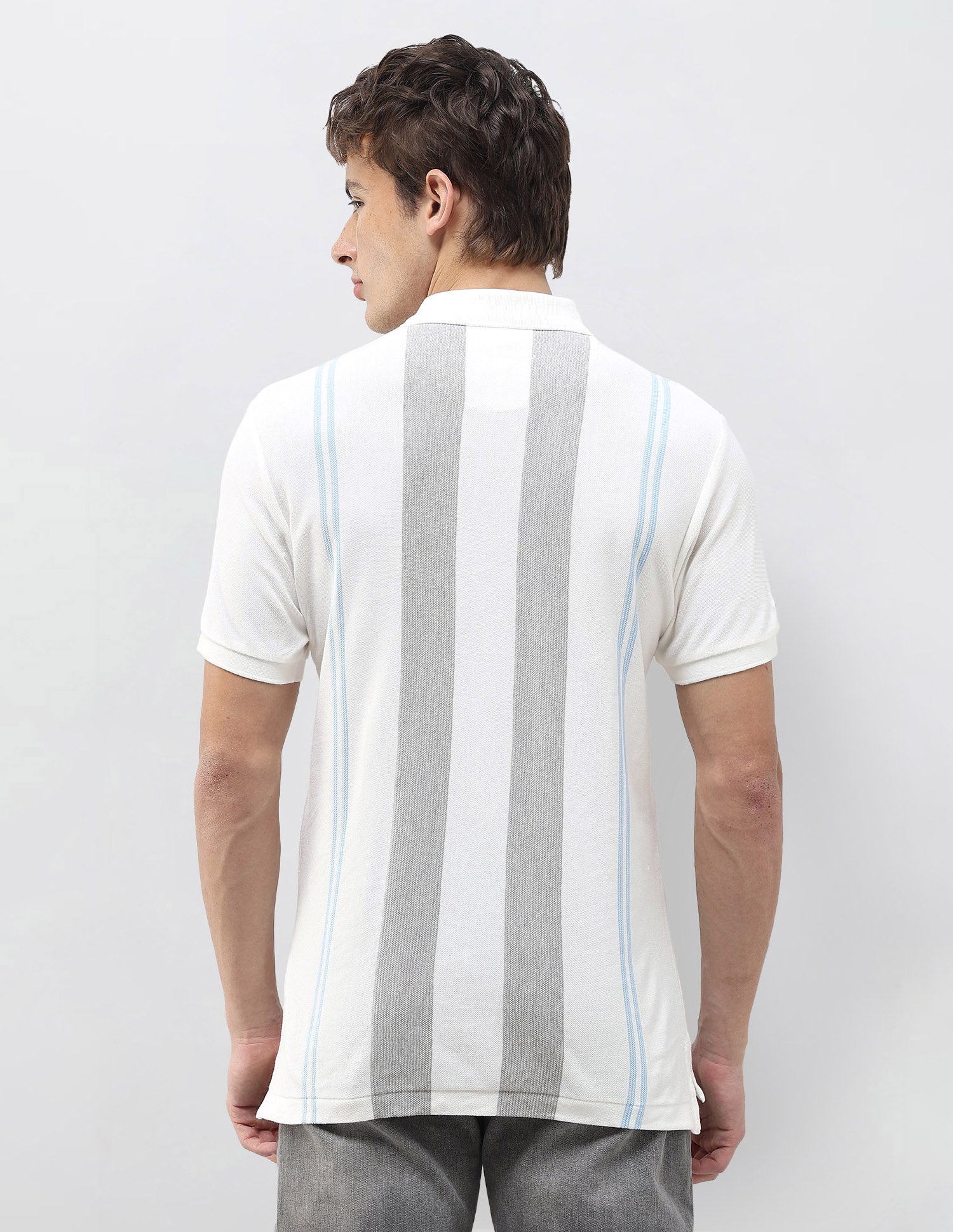 Vertical Striped Muscle Fit Polo Shirt - Image 5