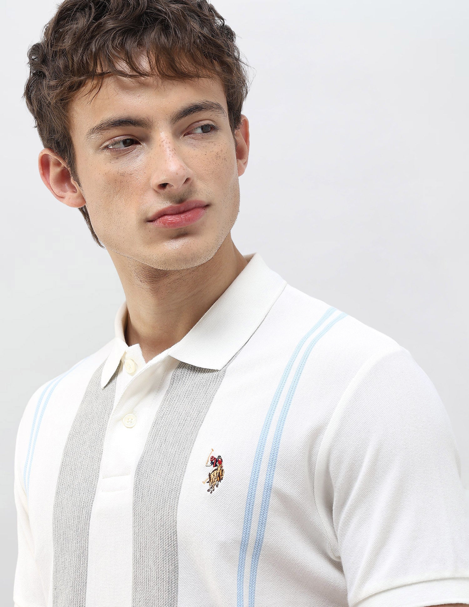Vertical Striped Muscle Fit Polo Shirt - Image 7