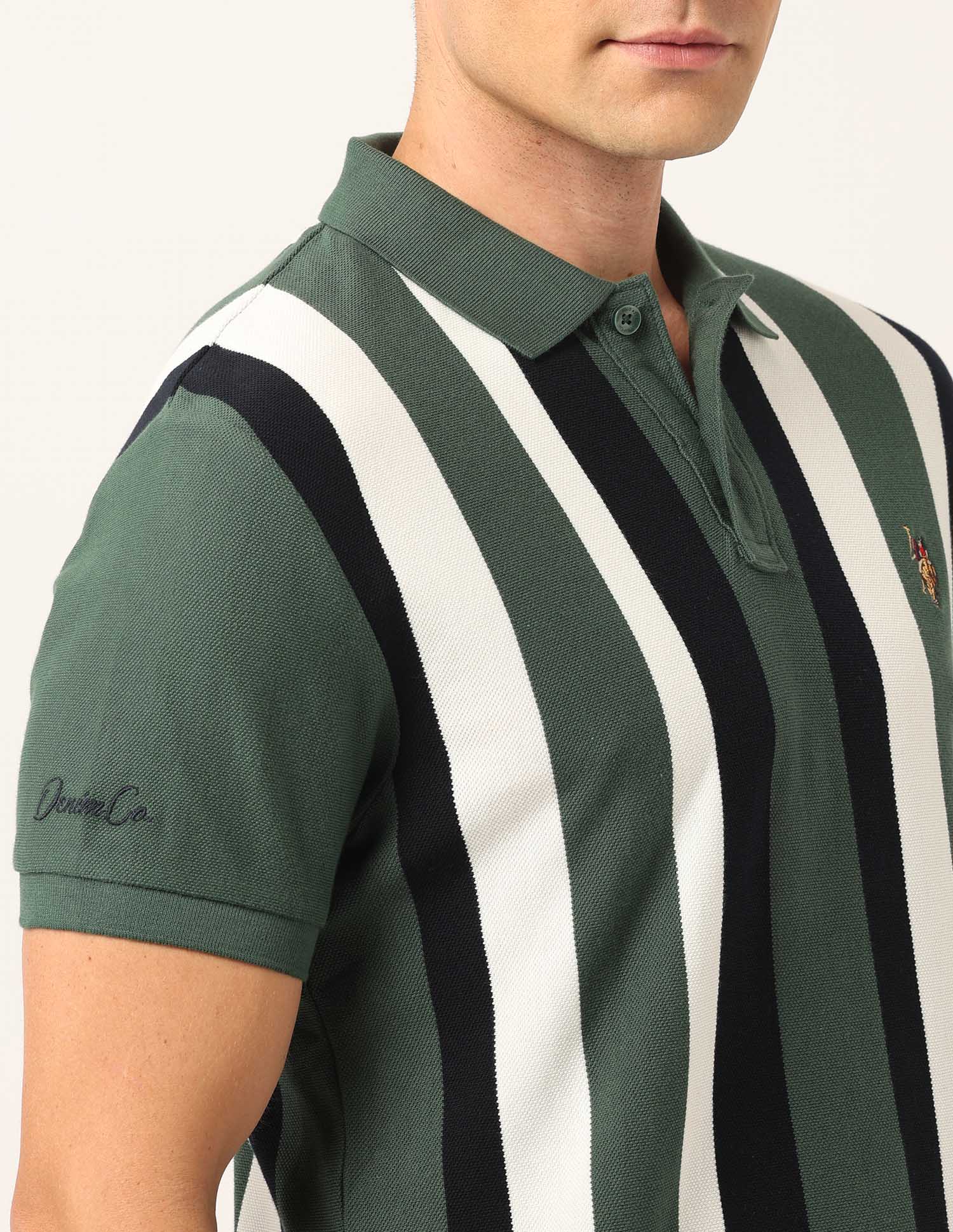 Vertical Striped Muscle Fit Polo Shirt - Image 7