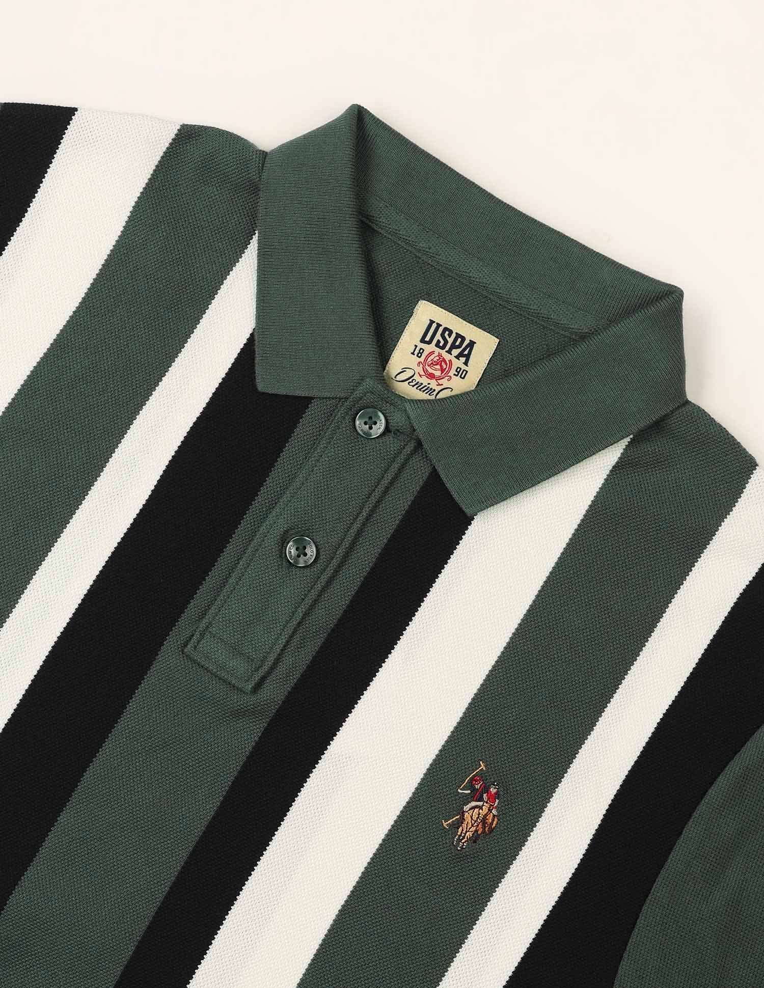 Vertical Striped Muscle Fit Polo Shirt - Image 8