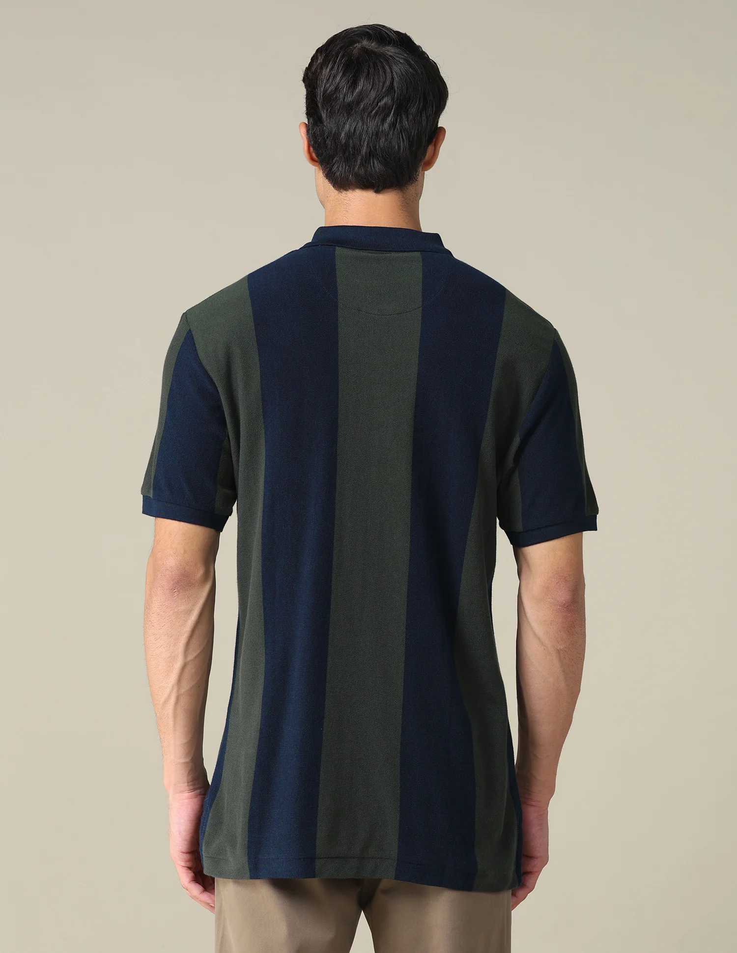 Vertical Striped Muscle Fit Polo Shirt - Image 5